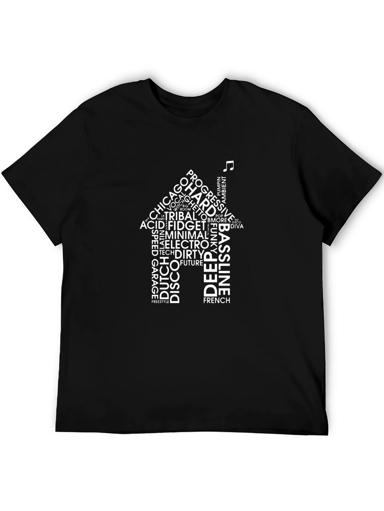 House Music Genre Word Cloud T-Shirt