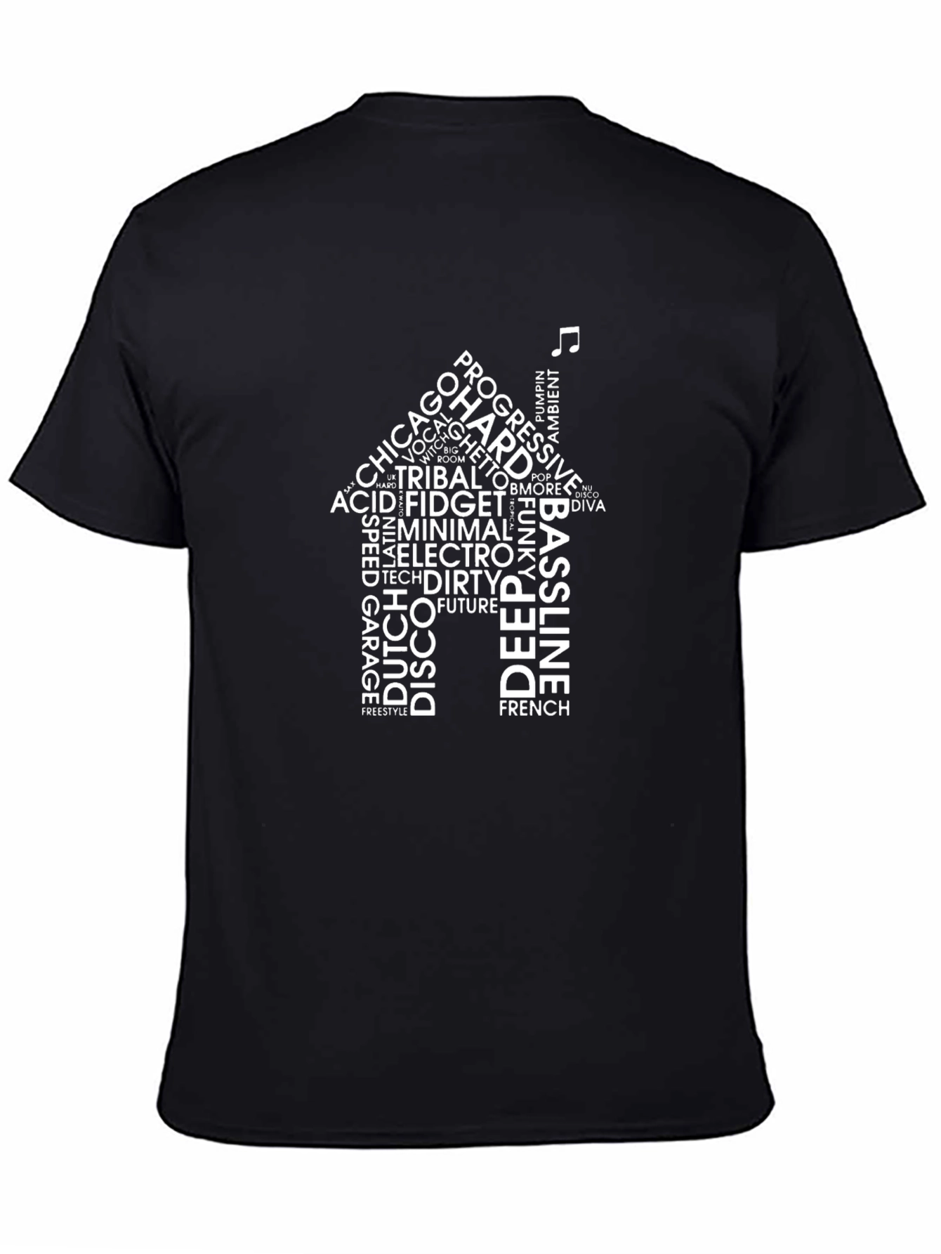 House Music Genre Word Cloud T-Shirt