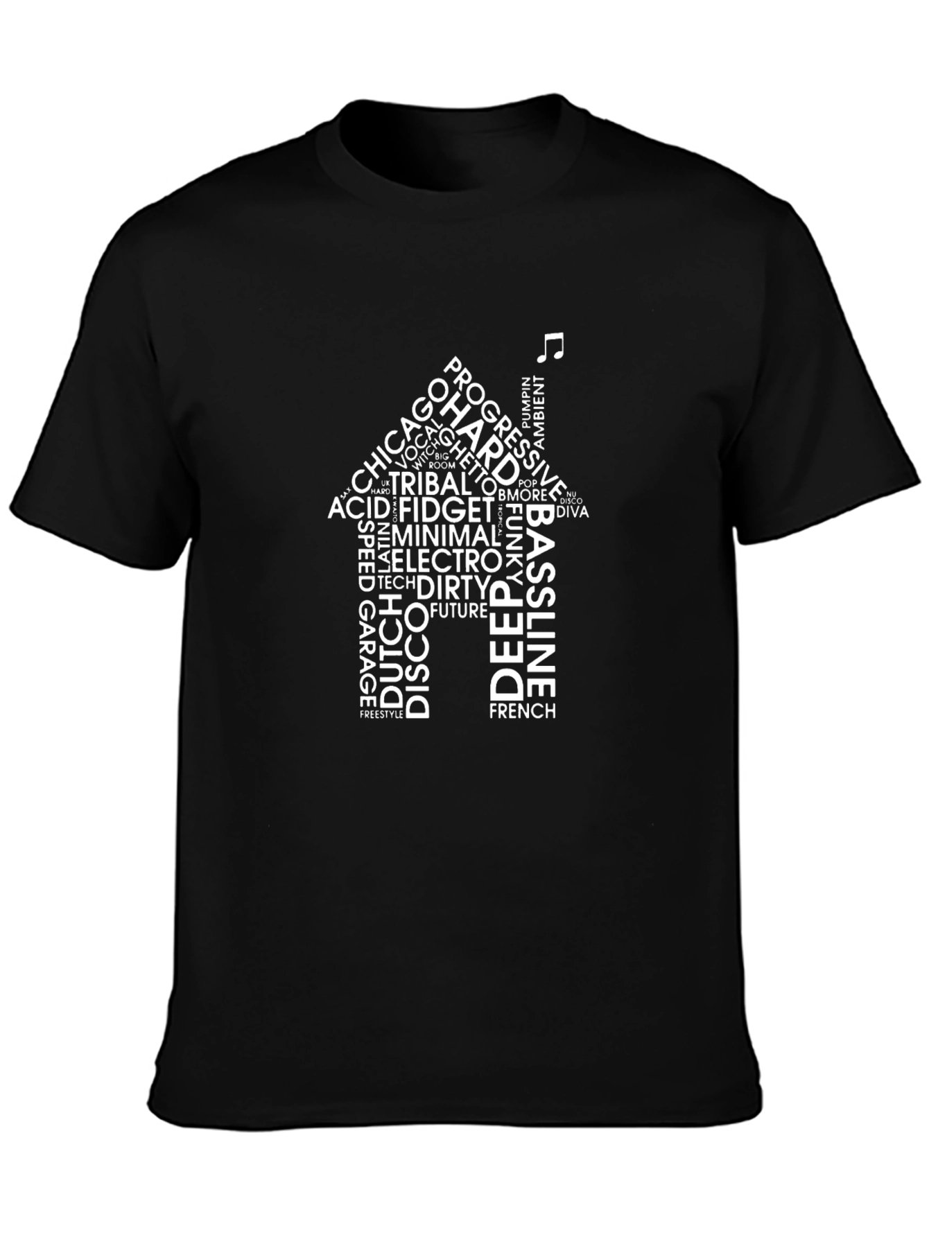 House Music Genre Word Cloud T-Shirt