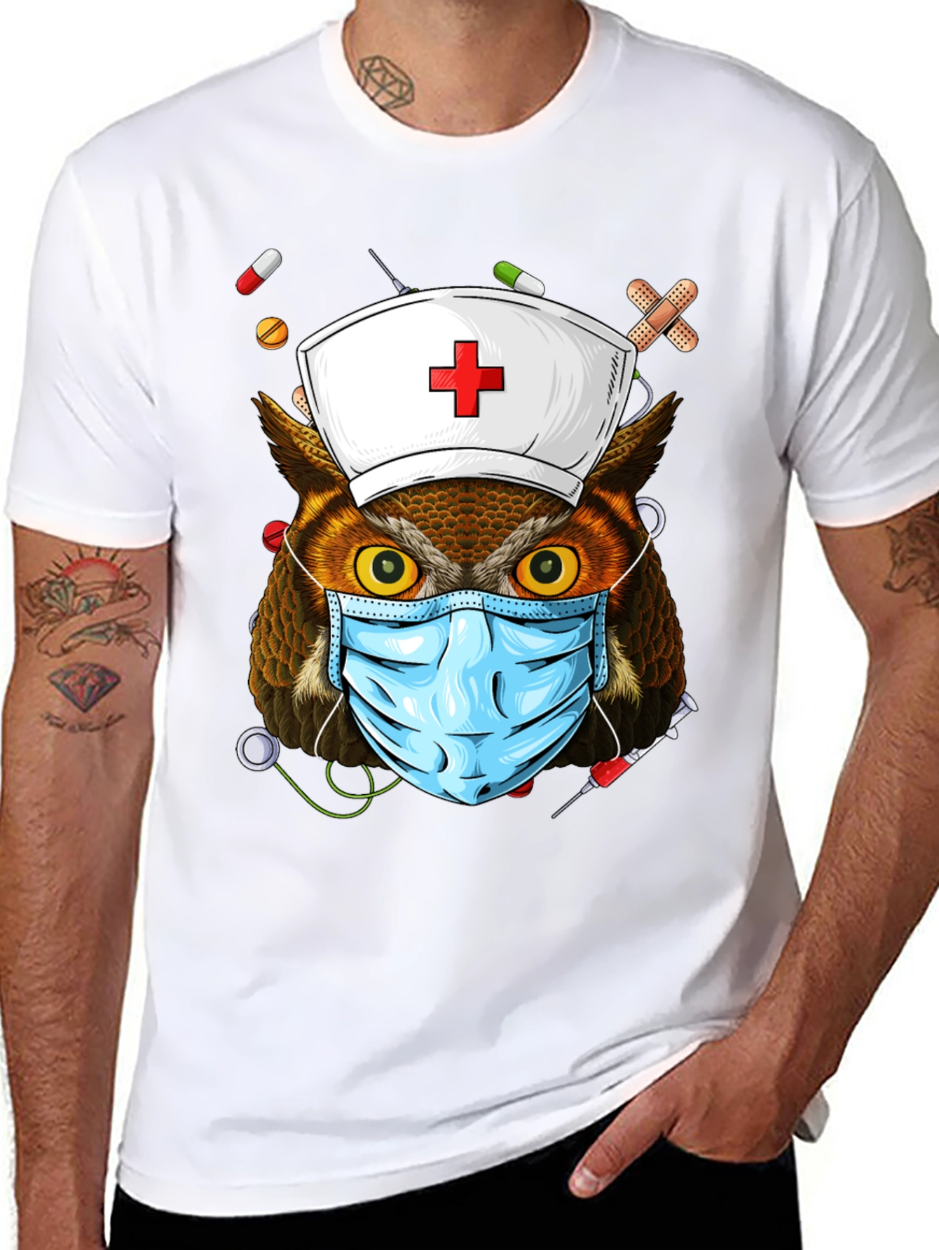 Nurse Owl T-Shirt - Novelty Design