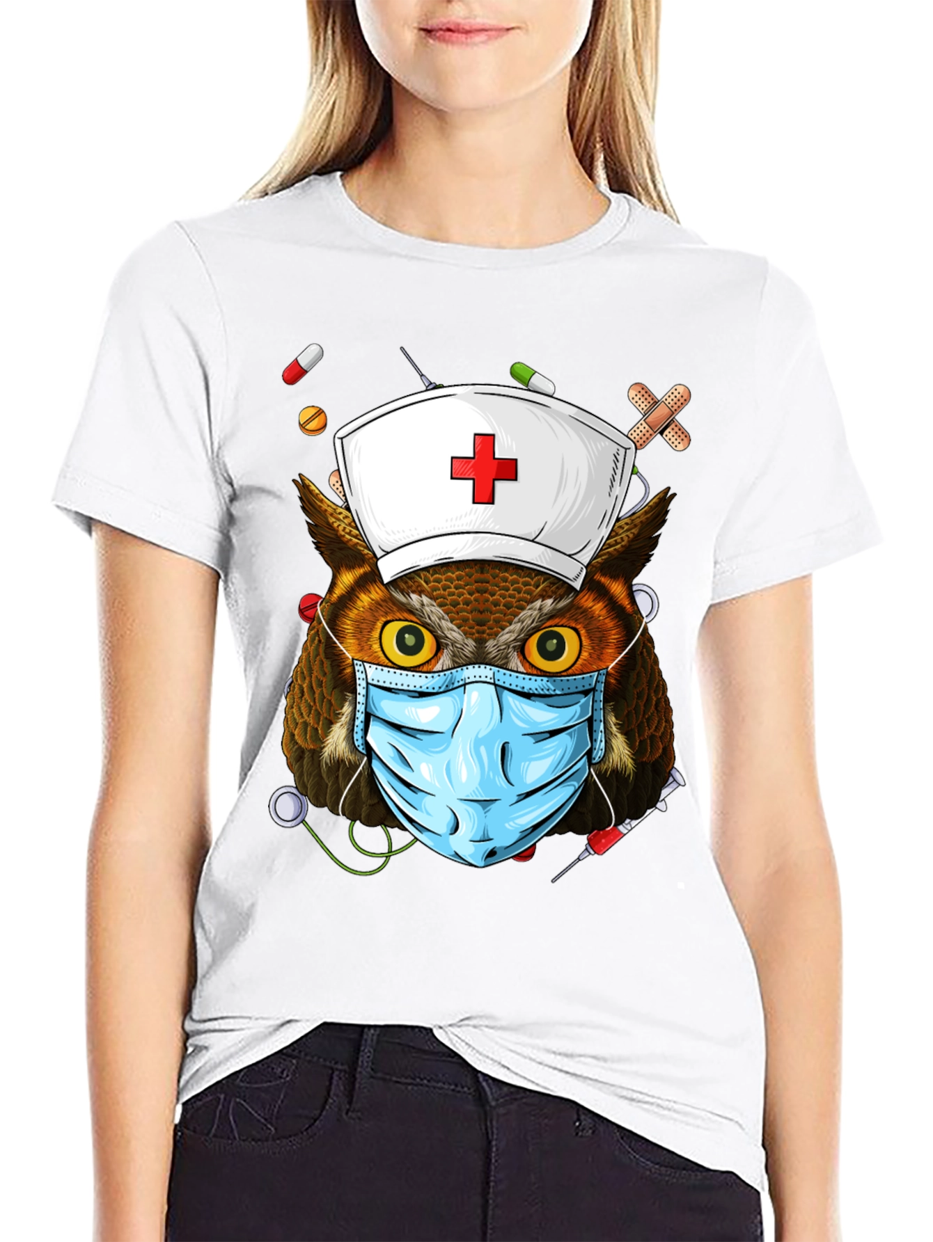 Nurse Owl T-Shirt - Novelty Design