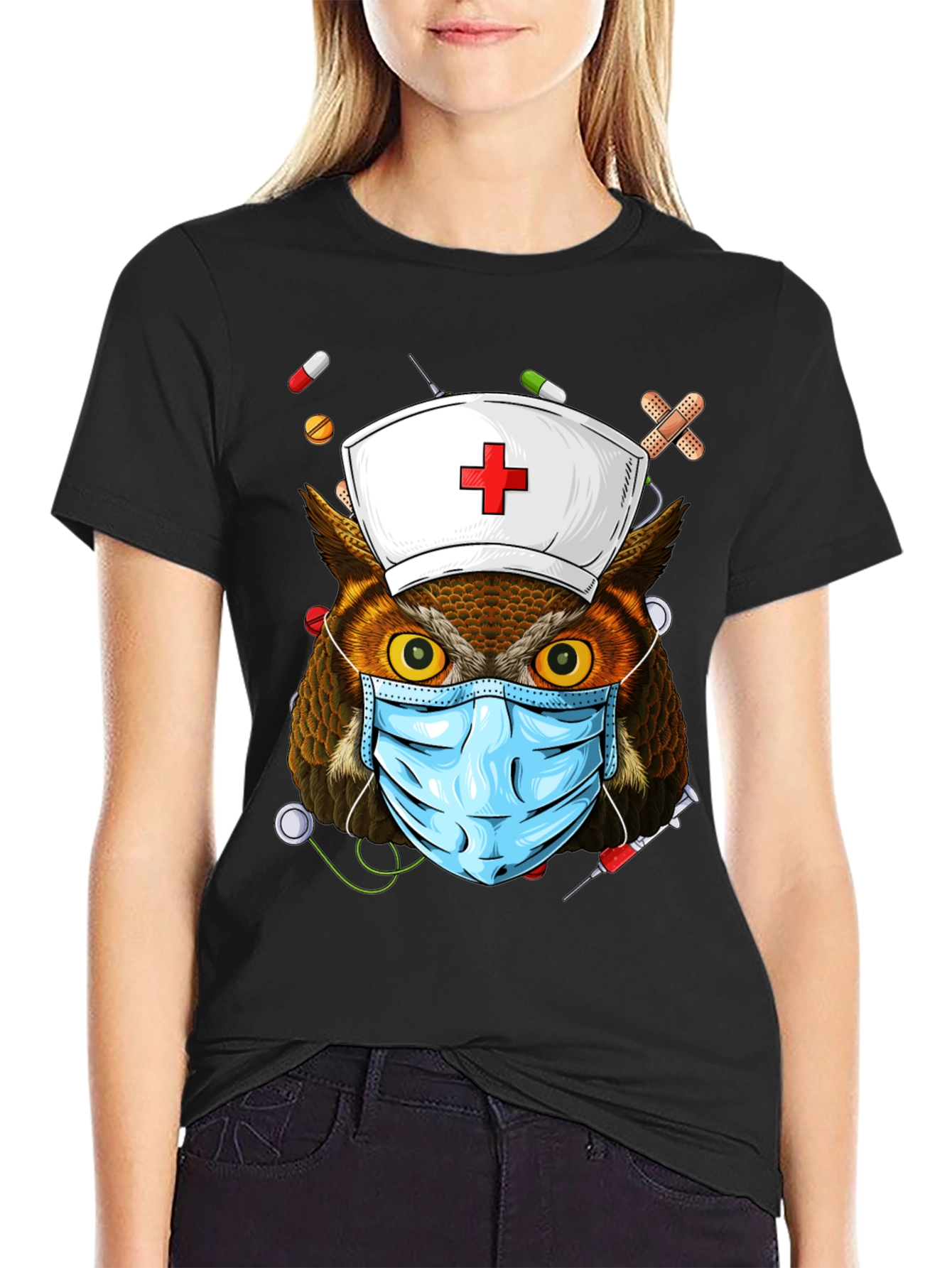 Nurse Owl T-Shirt - Novelty Design