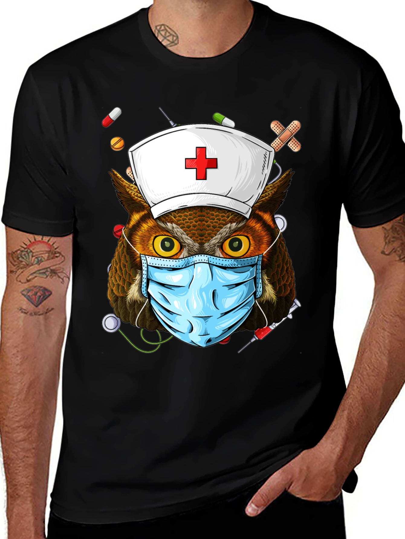 Nurse Owl T-Shirt - Novelty Design