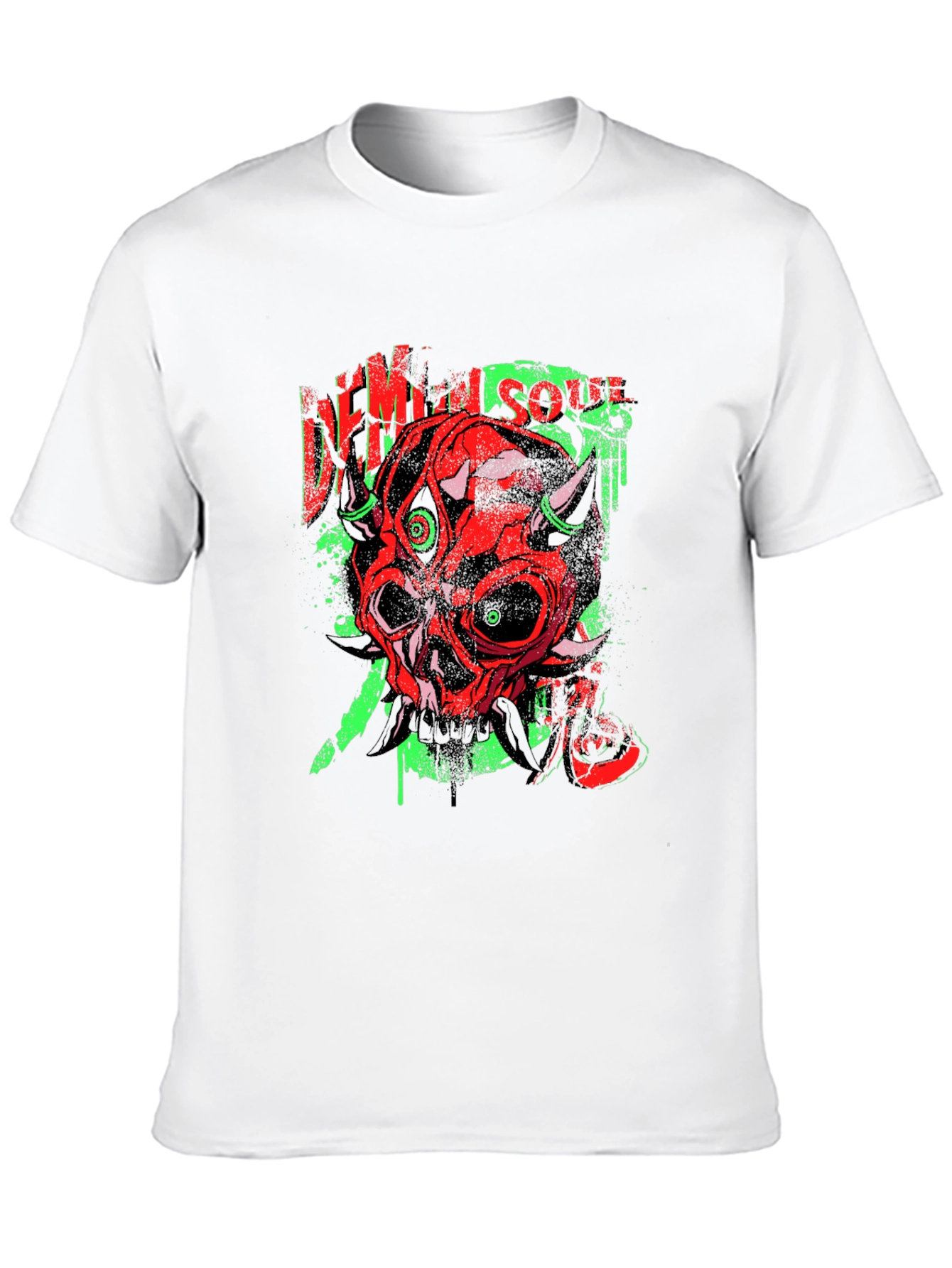Demon Soul Graphic Tee - Unique Skull Design