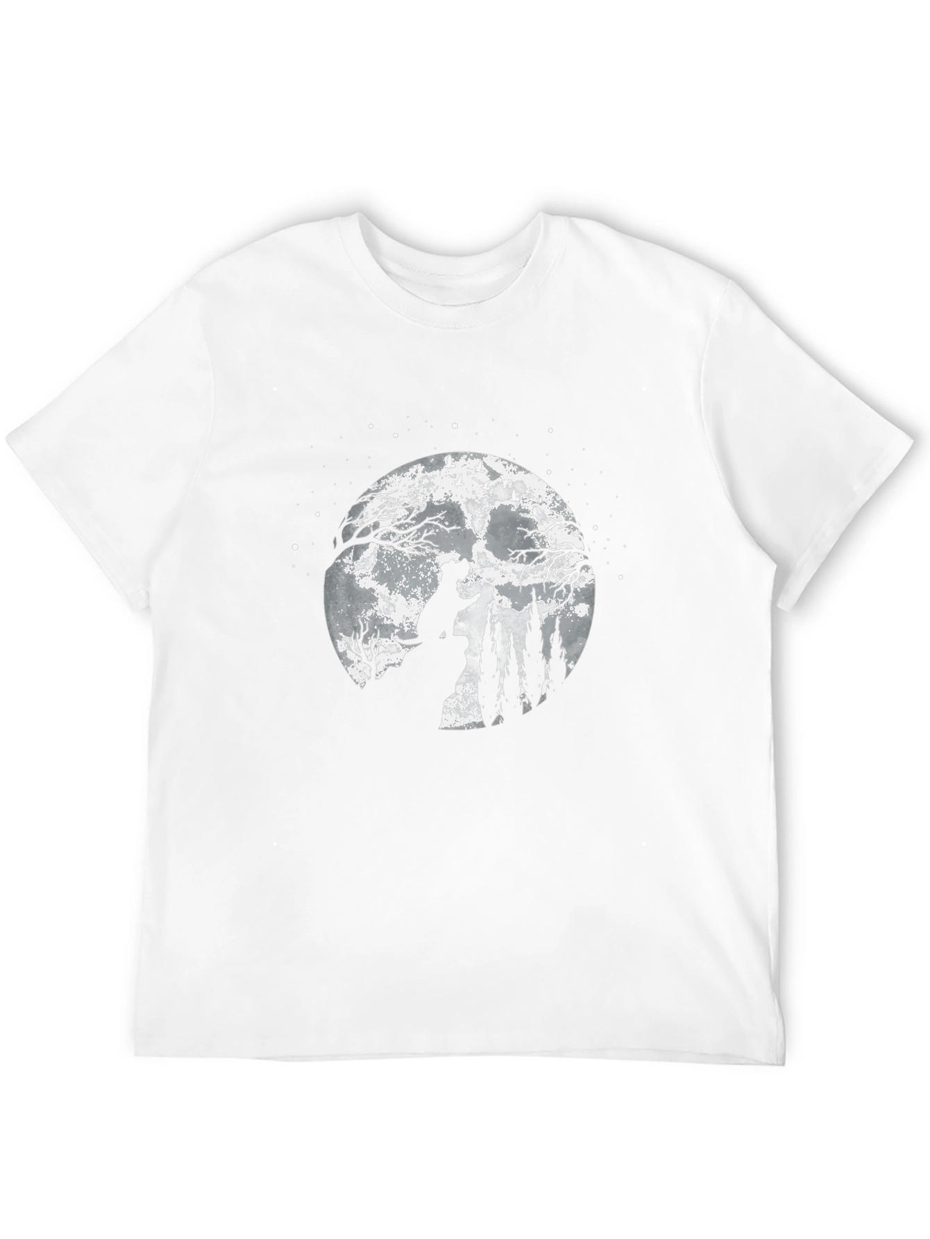 Dog Moon Silhouette Graphic Tee - Black