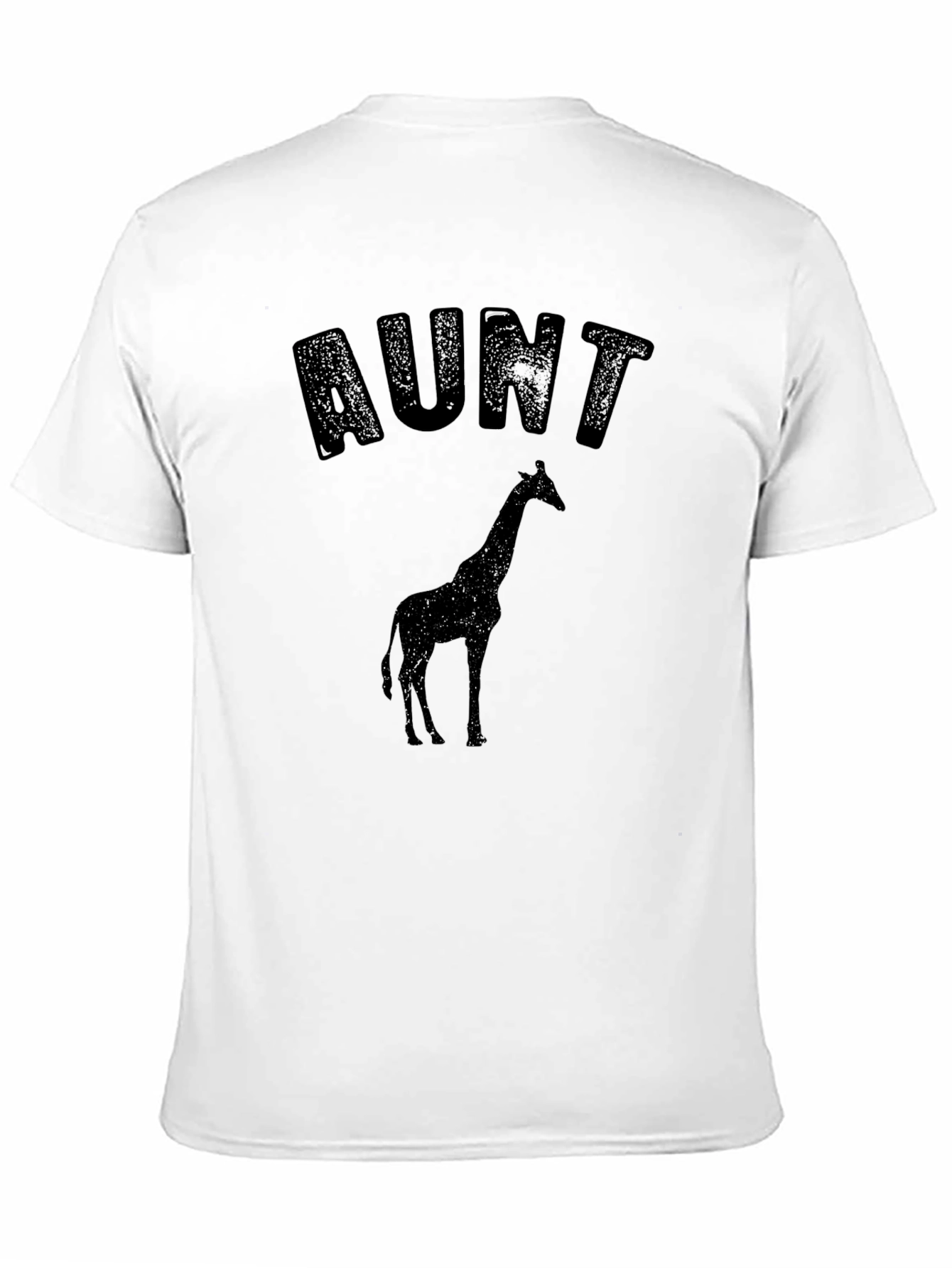 Aunt Giraffe Distressed Black T-Shirt
