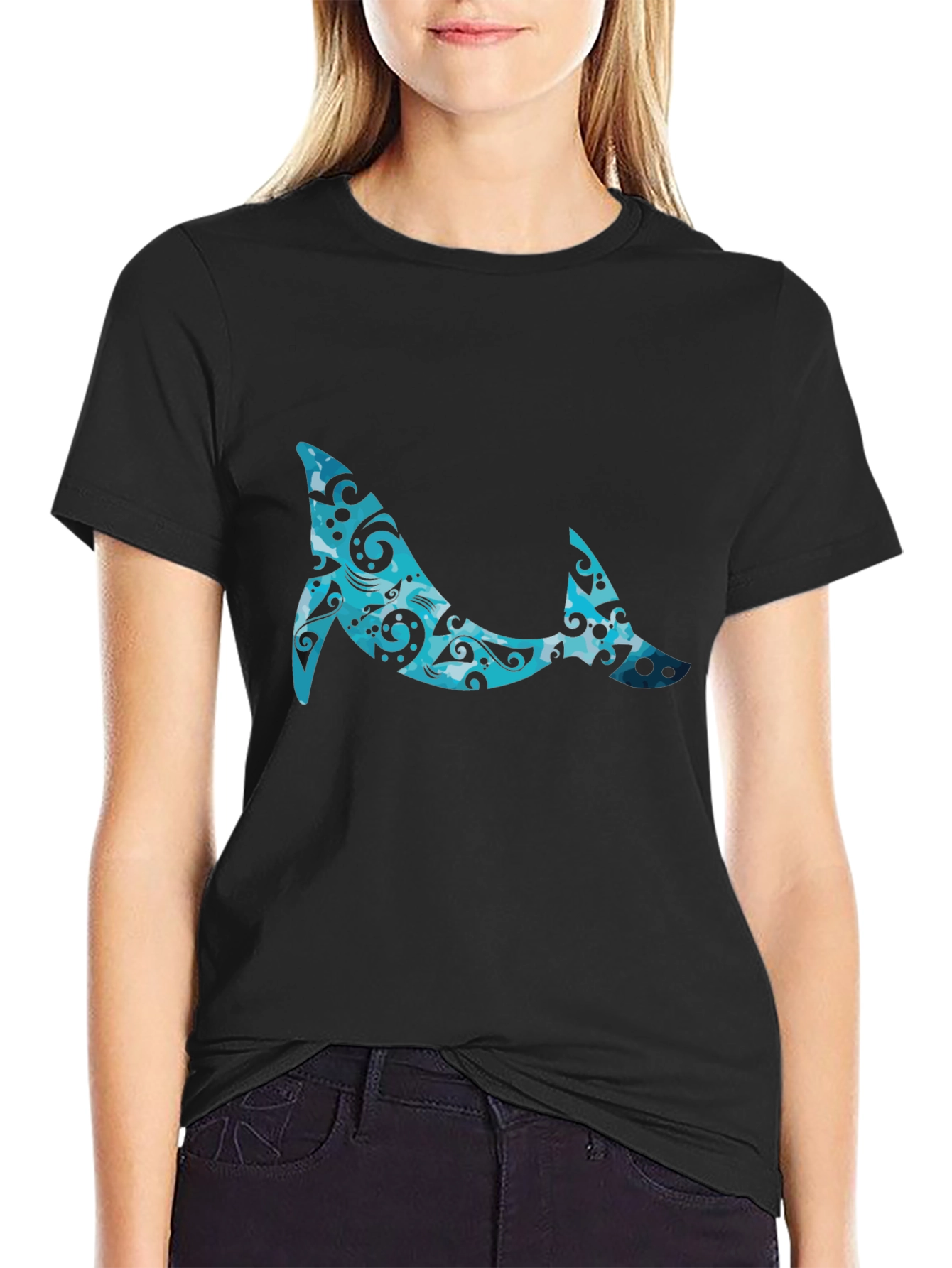 Whale Pattern Graphic Tee - Cool Casual Style