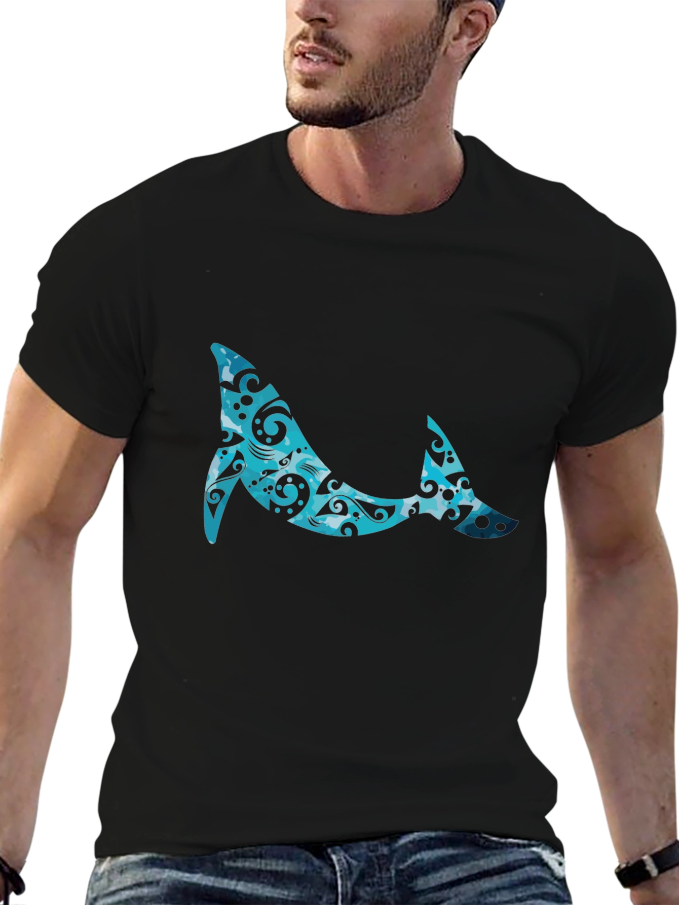 Whale Pattern Graphic Tee - Cool Casual Style