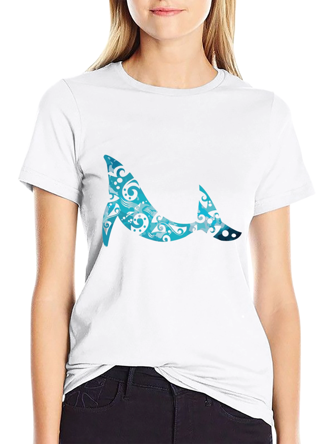 Whale Pattern Graphic Tee - Cool Casual Style