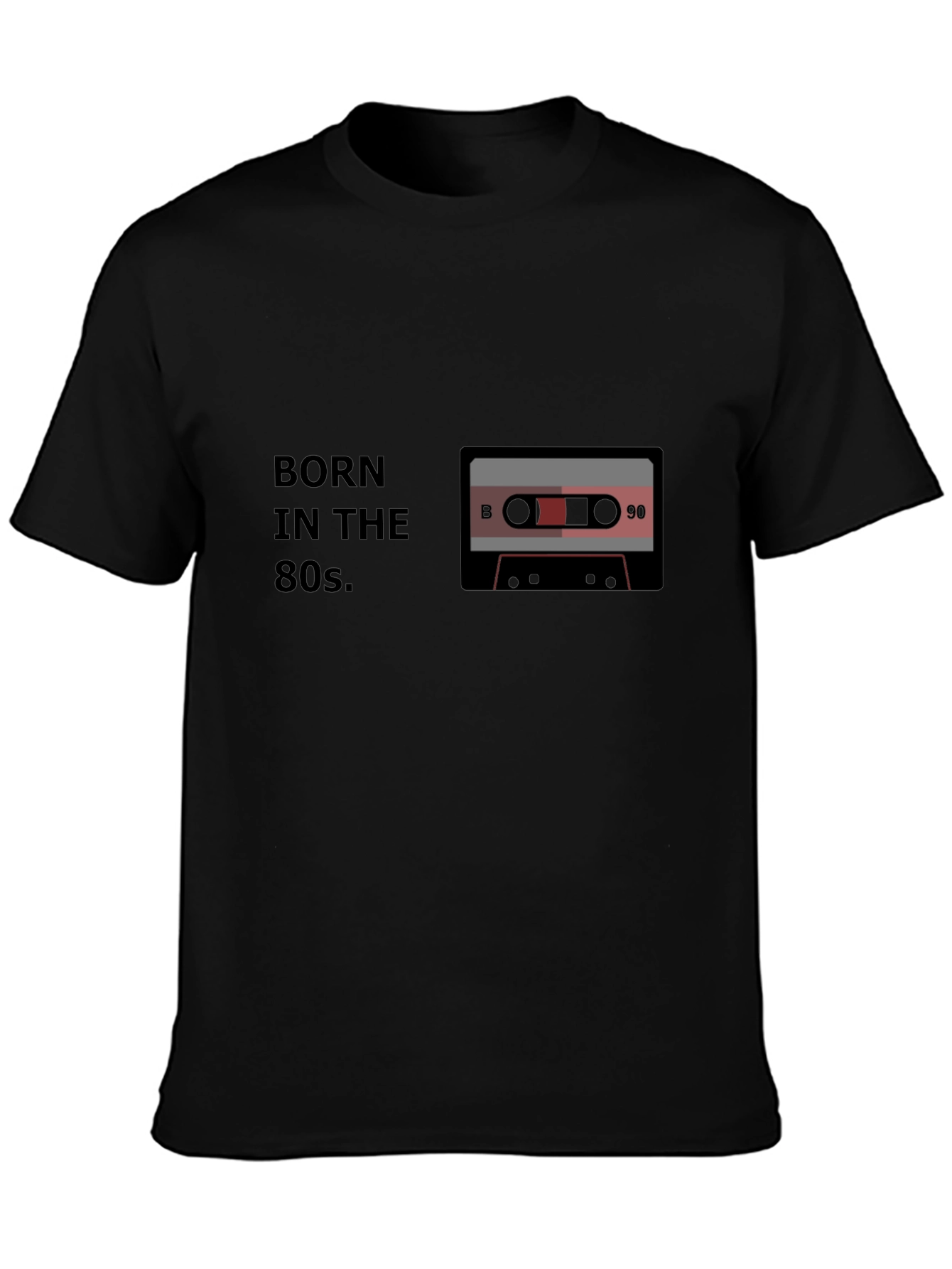 Born in the 80s Cassette Tape Black T-Shirt