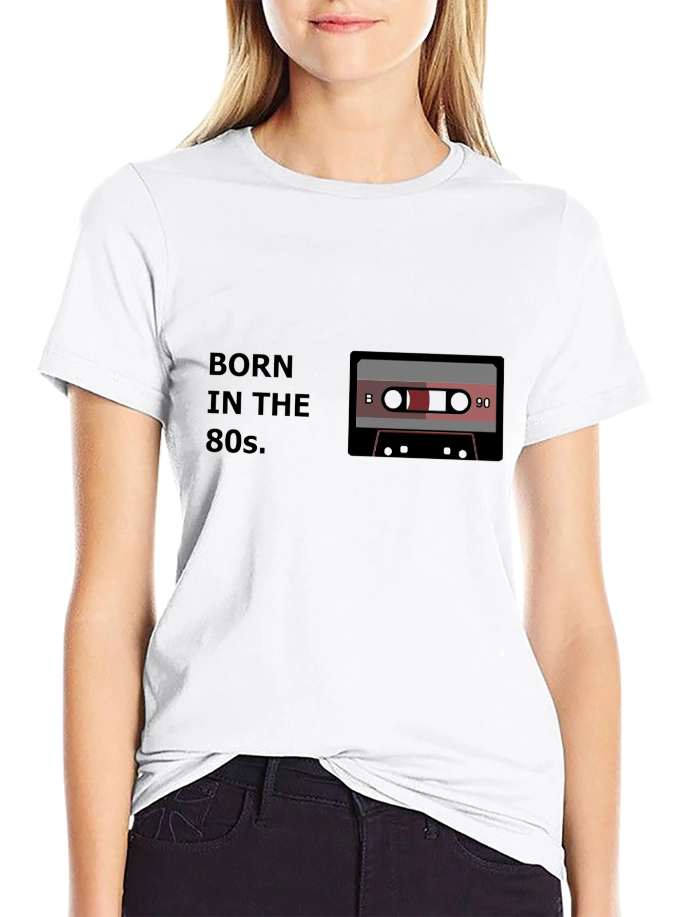 Born in the 80s Cassette Tape Black T-Shirt