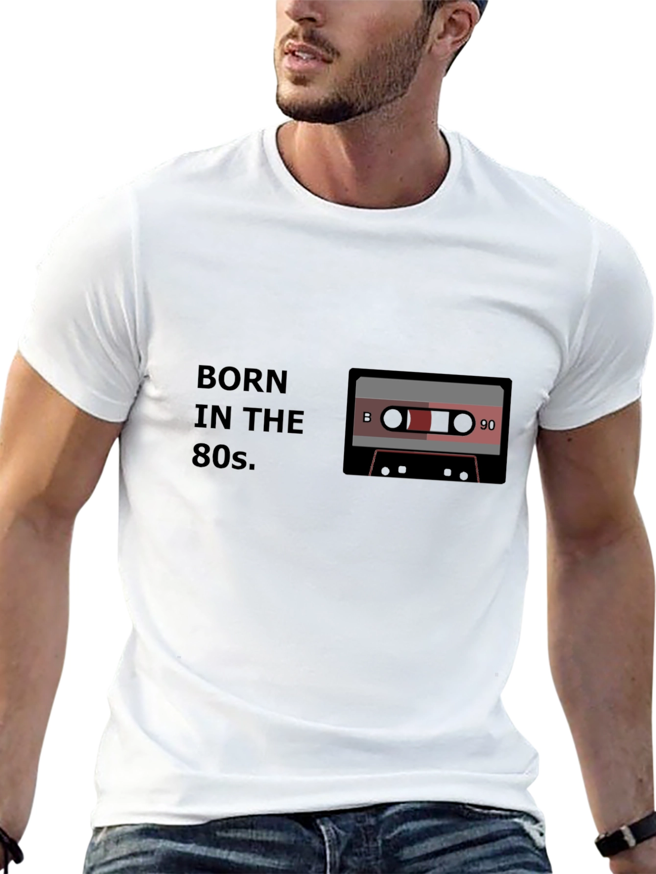 Born in the 80s Cassette Tape Black T-Shirt