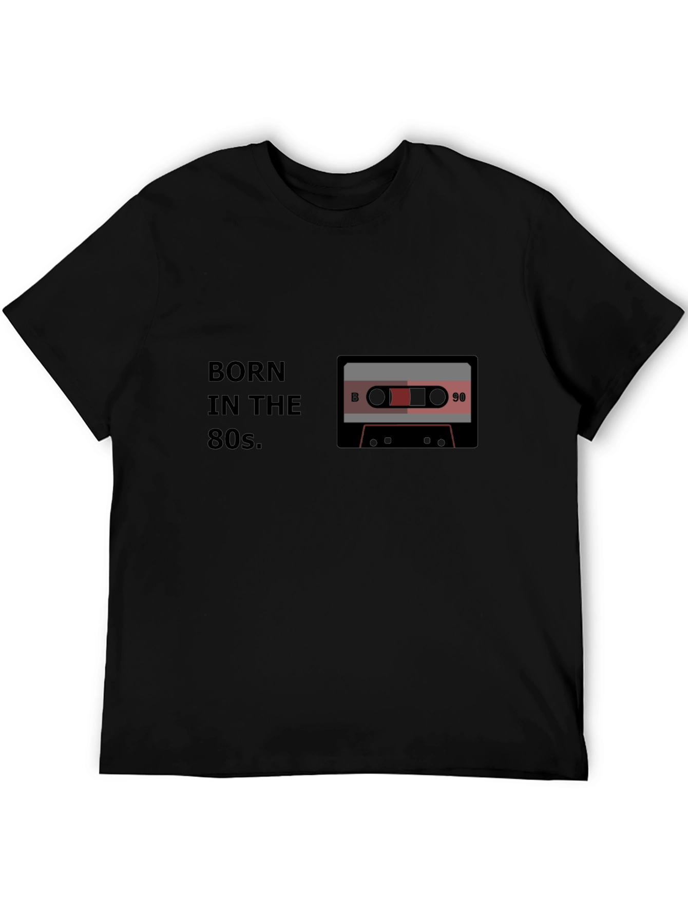 Born in the 80s Cassette Tape Black T-Shirt