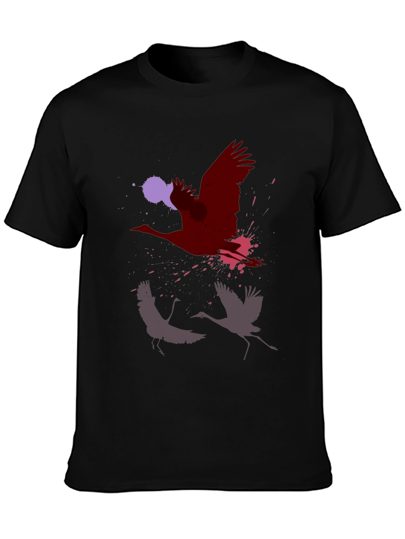 Abstract Crane Graphic Print T-Shirt