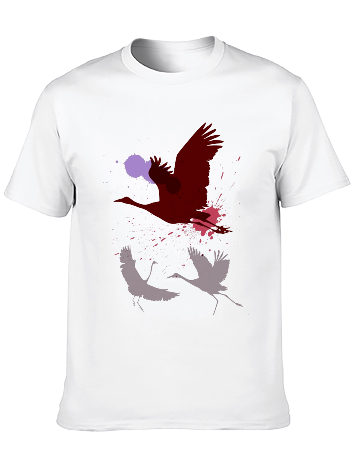 Abstract Crane Graphic Print T-Shirt
