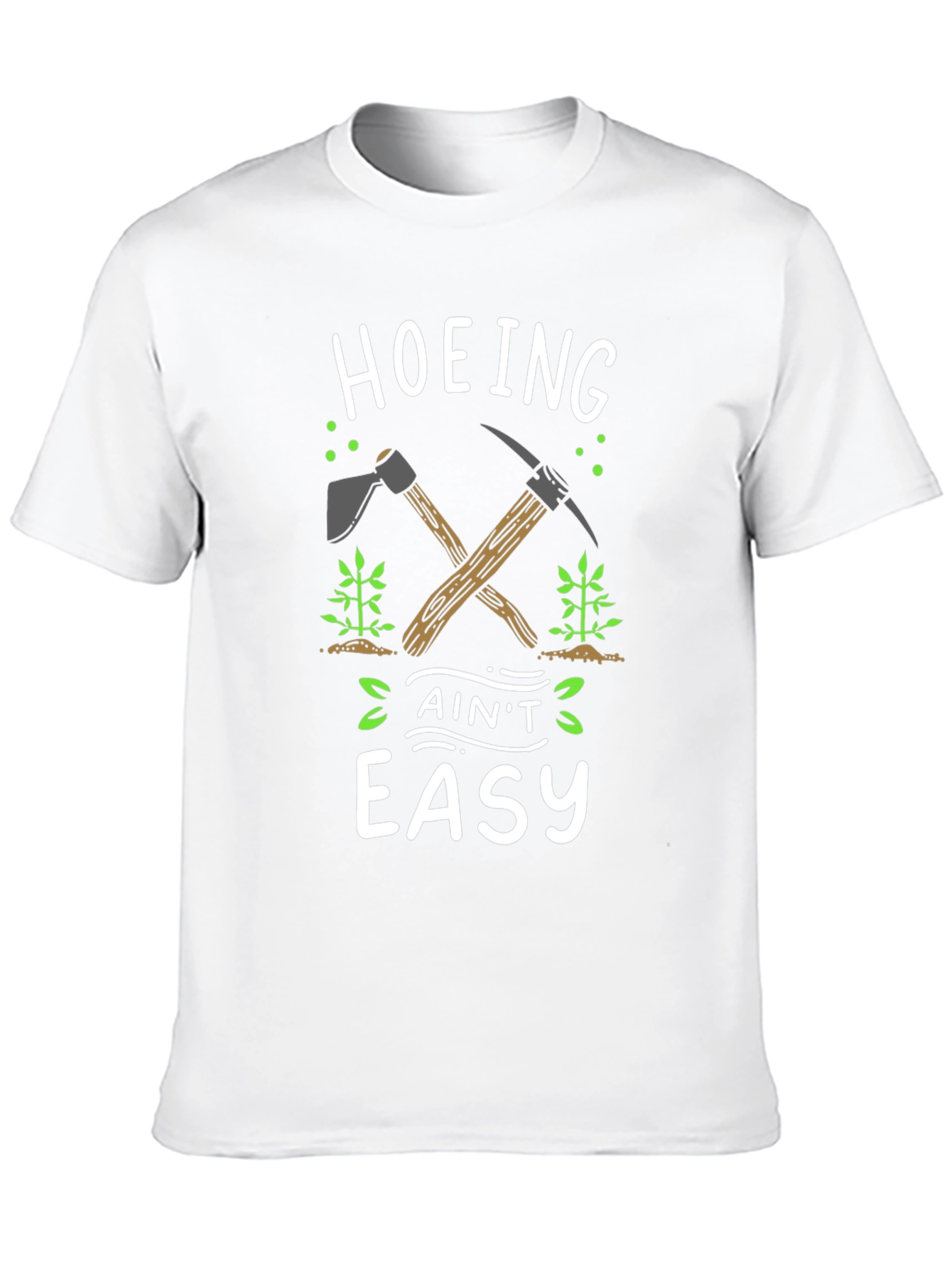 Hoeing Aint Easy Black Graphic T-Shirt
