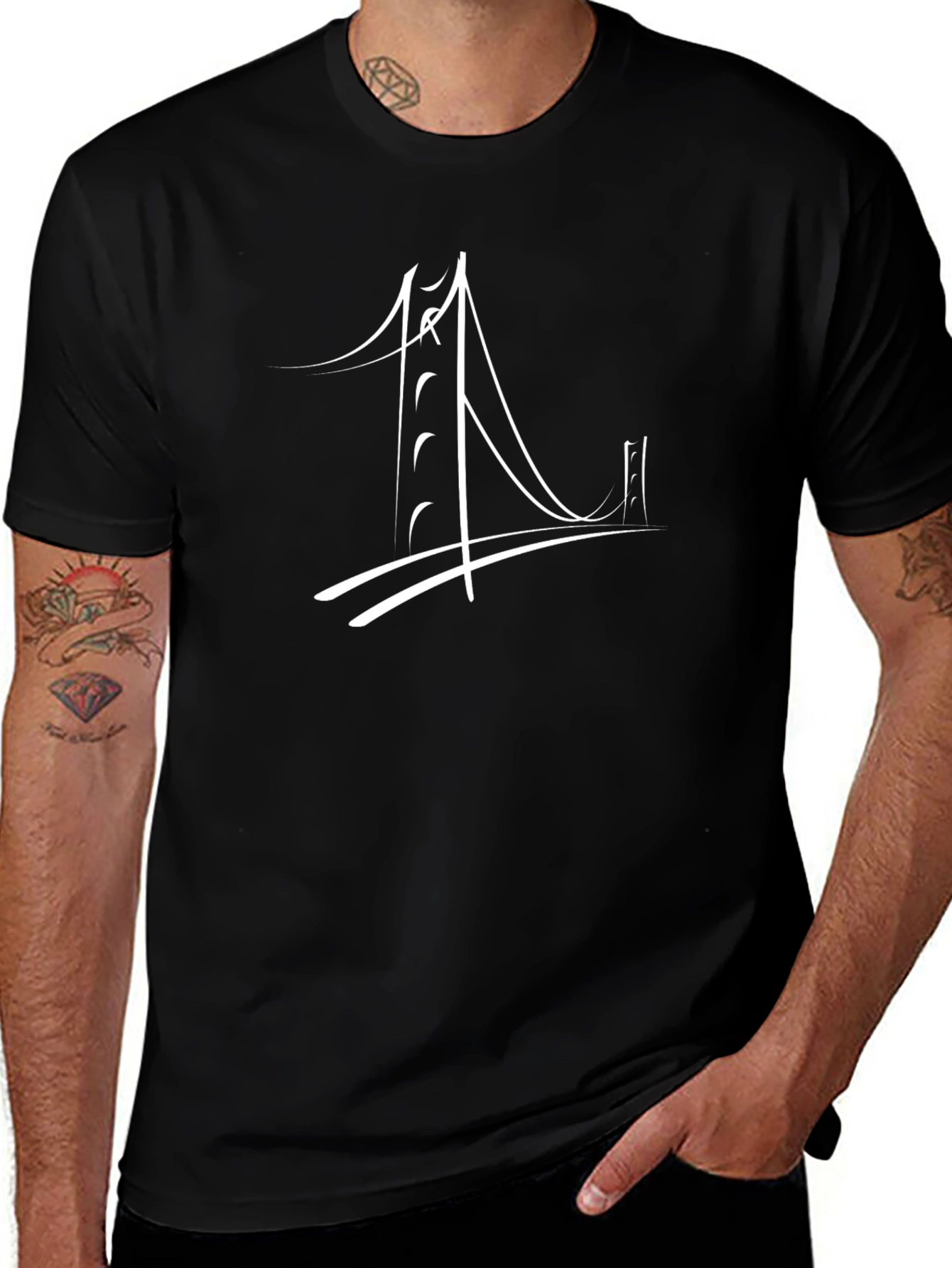 Abstract Bridge Graphic T-Shirt