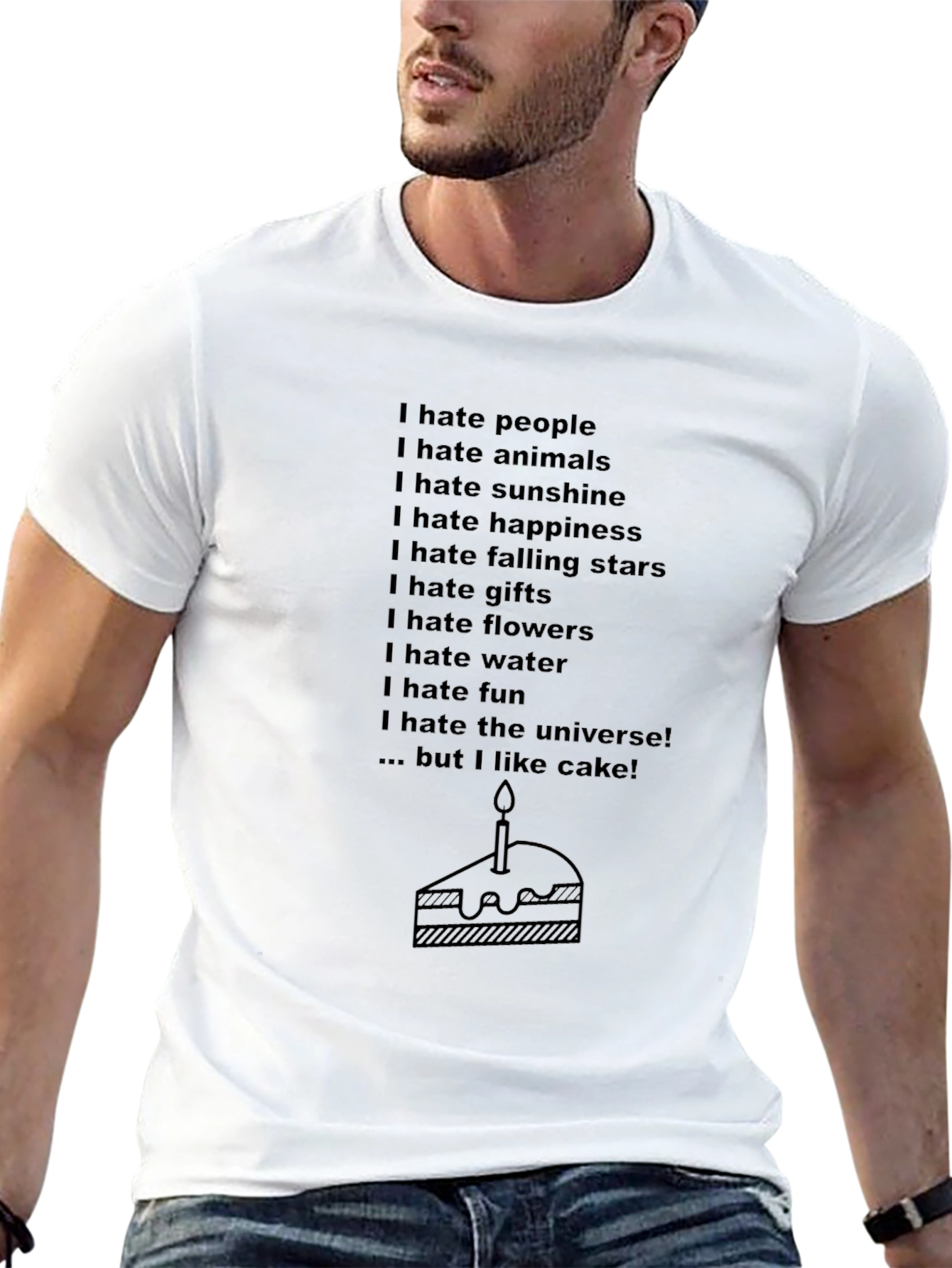 Humorous I Hate Everything Cake Lover T-Shirt