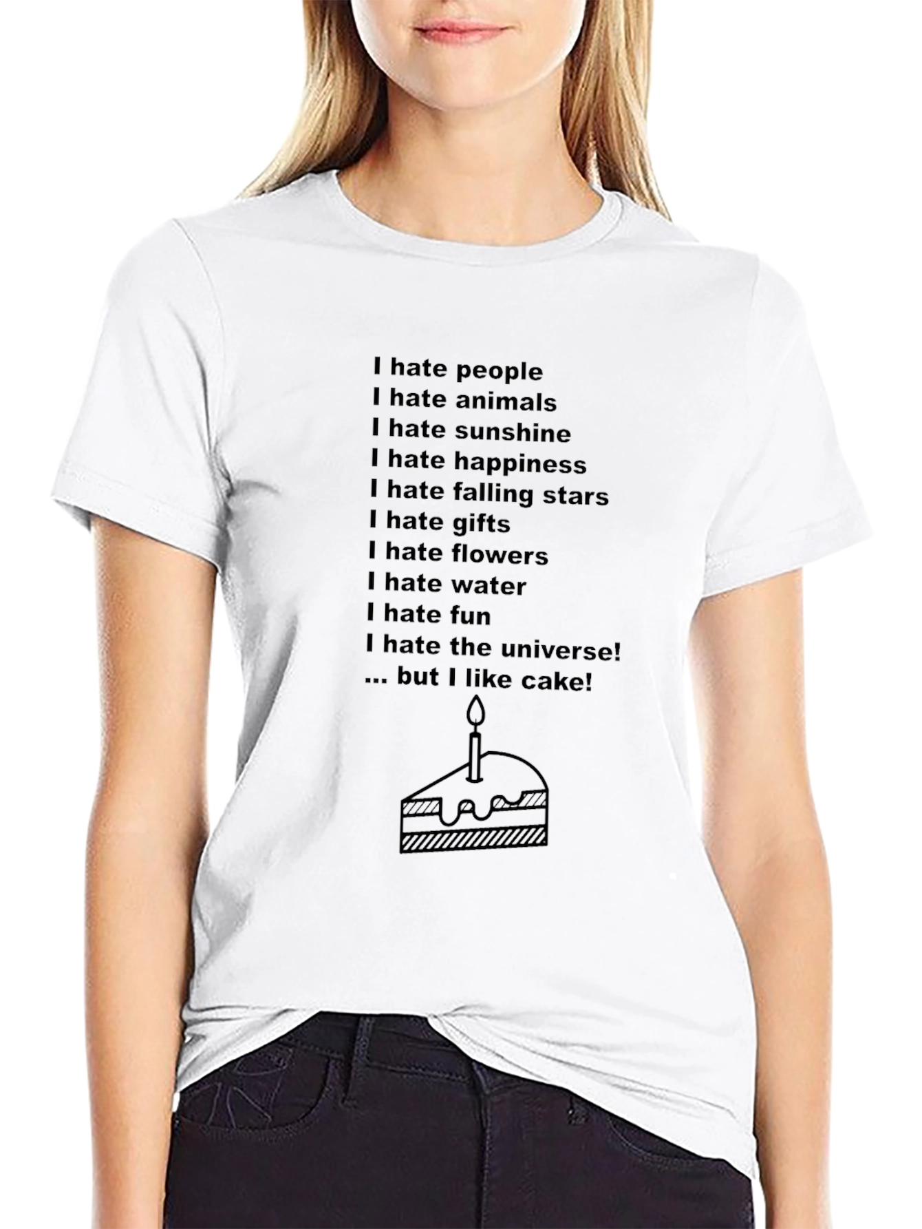 Humorous I Hate Everything Cake Lover T-Shirt