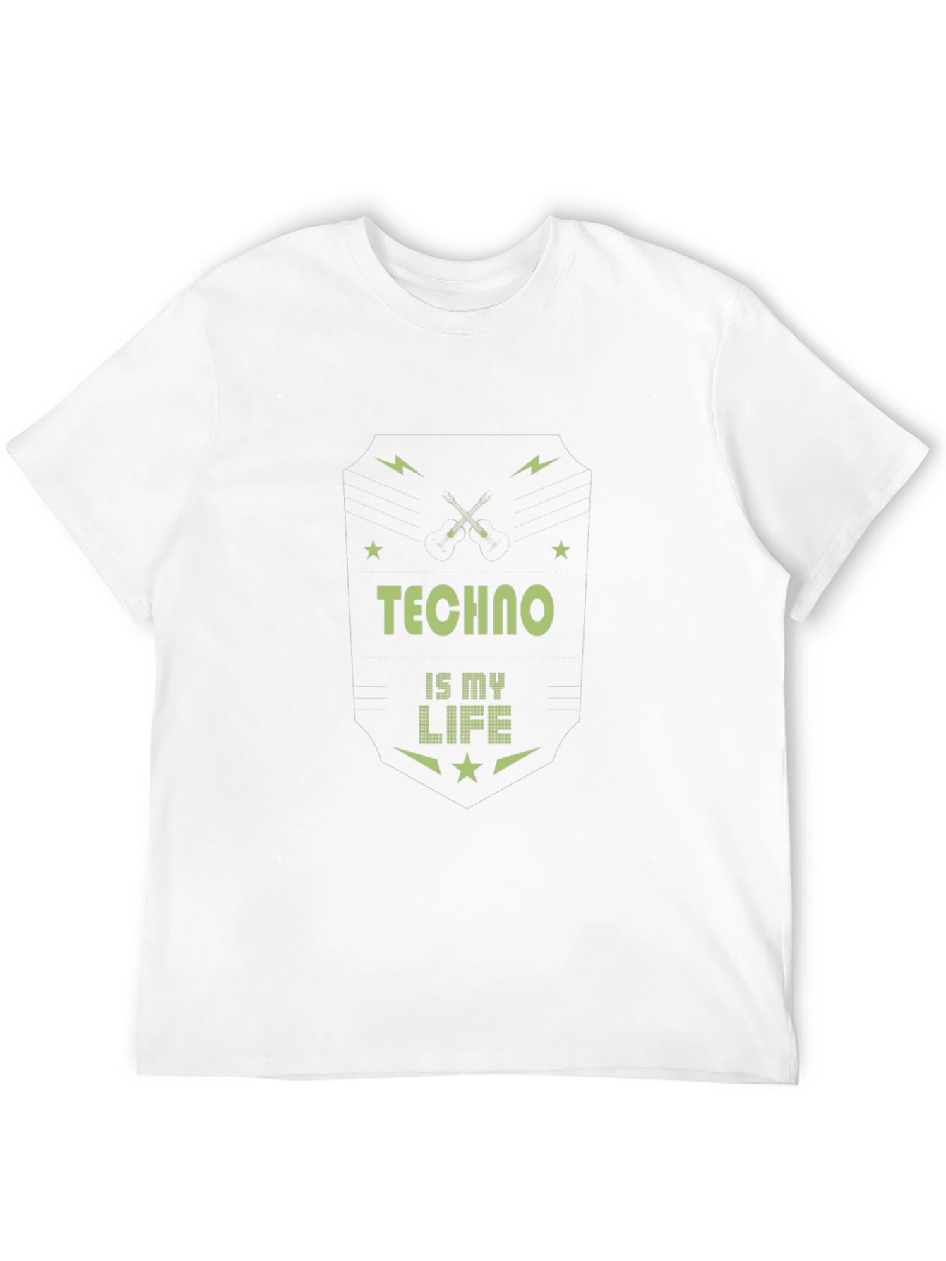 Techno is My Life Black Graphic T-Shirt