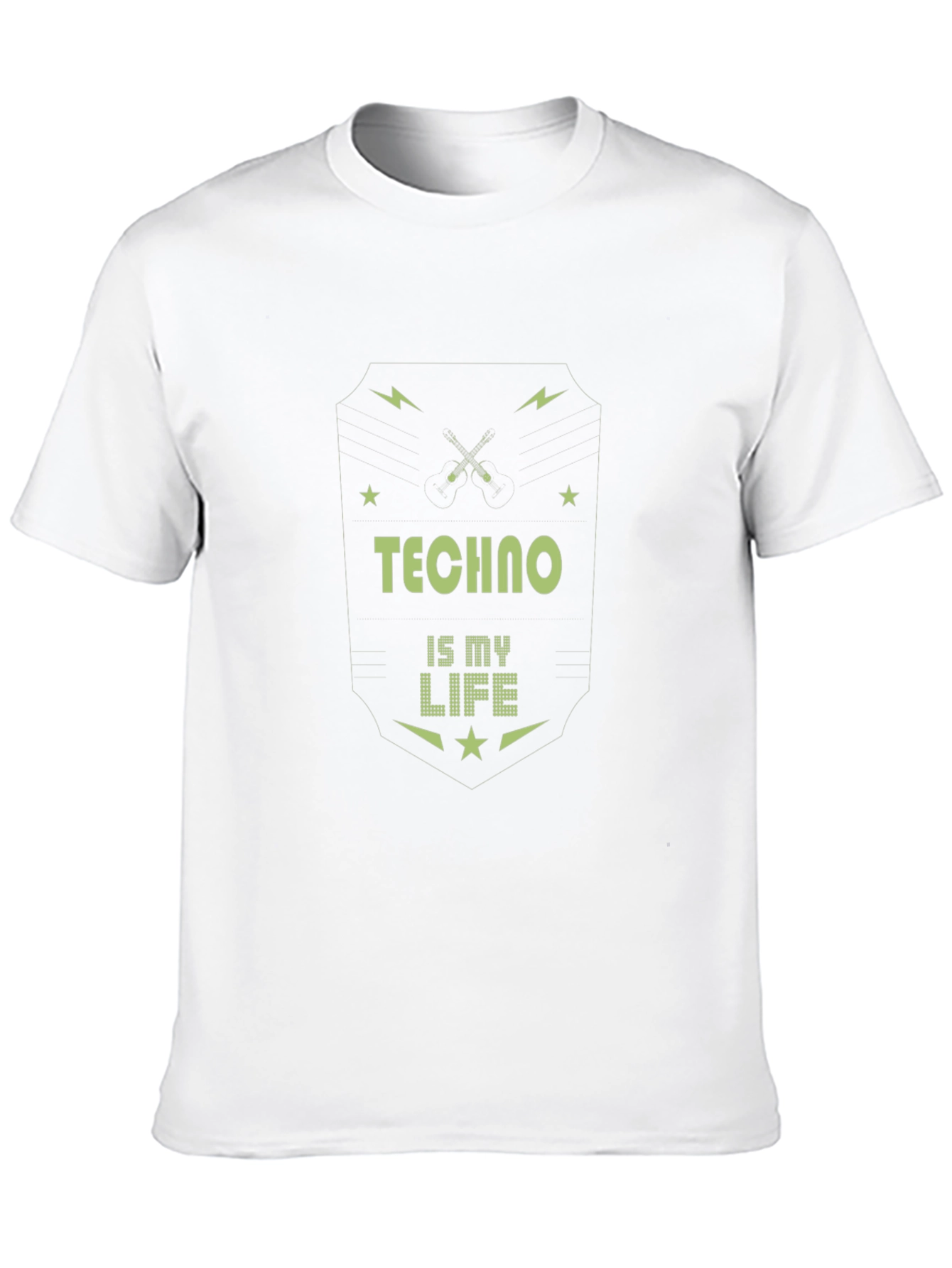 Techno is My Life Black Graphic T-Shirt