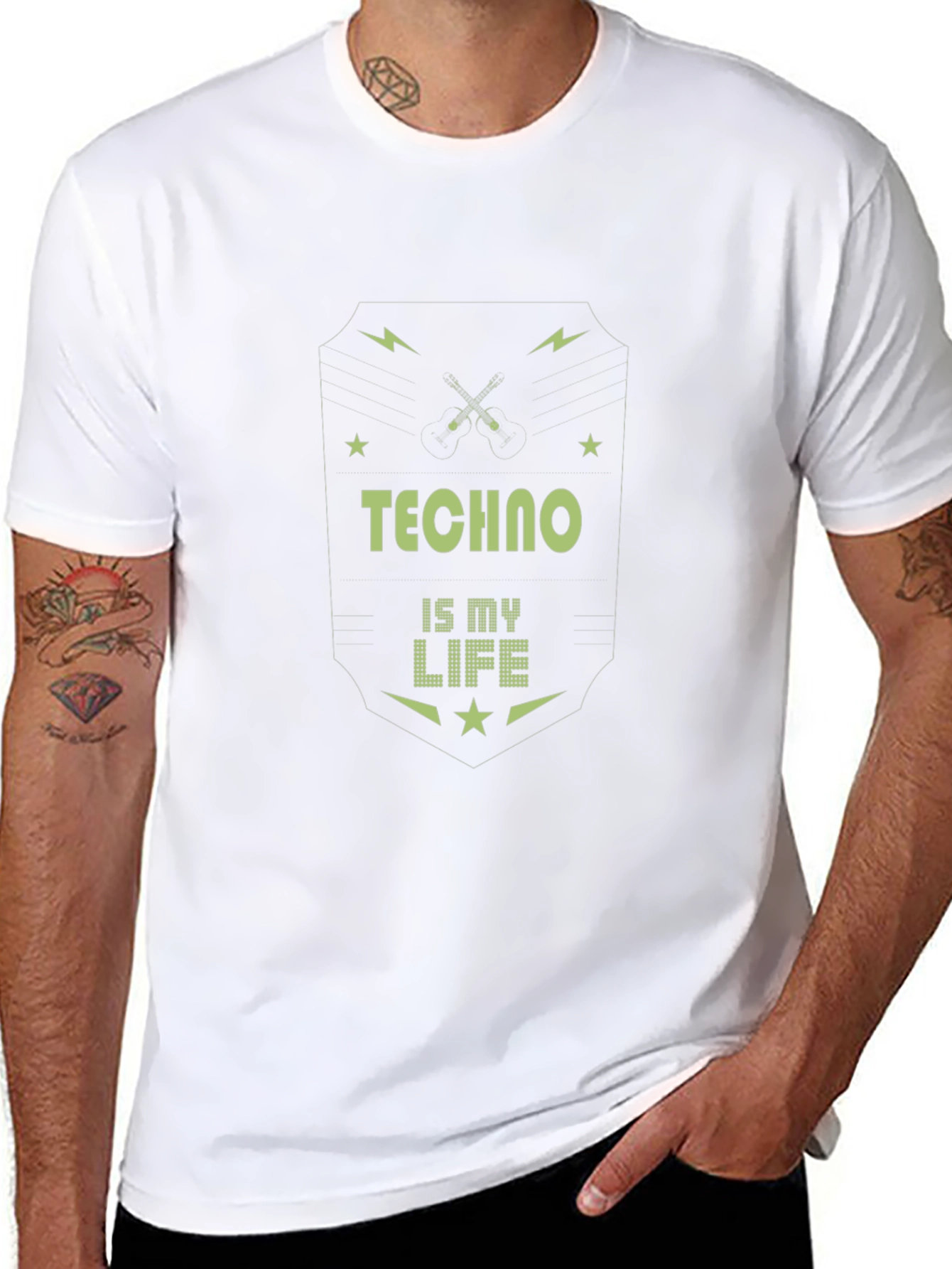 Techno is My Life Black Graphic T-Shirt