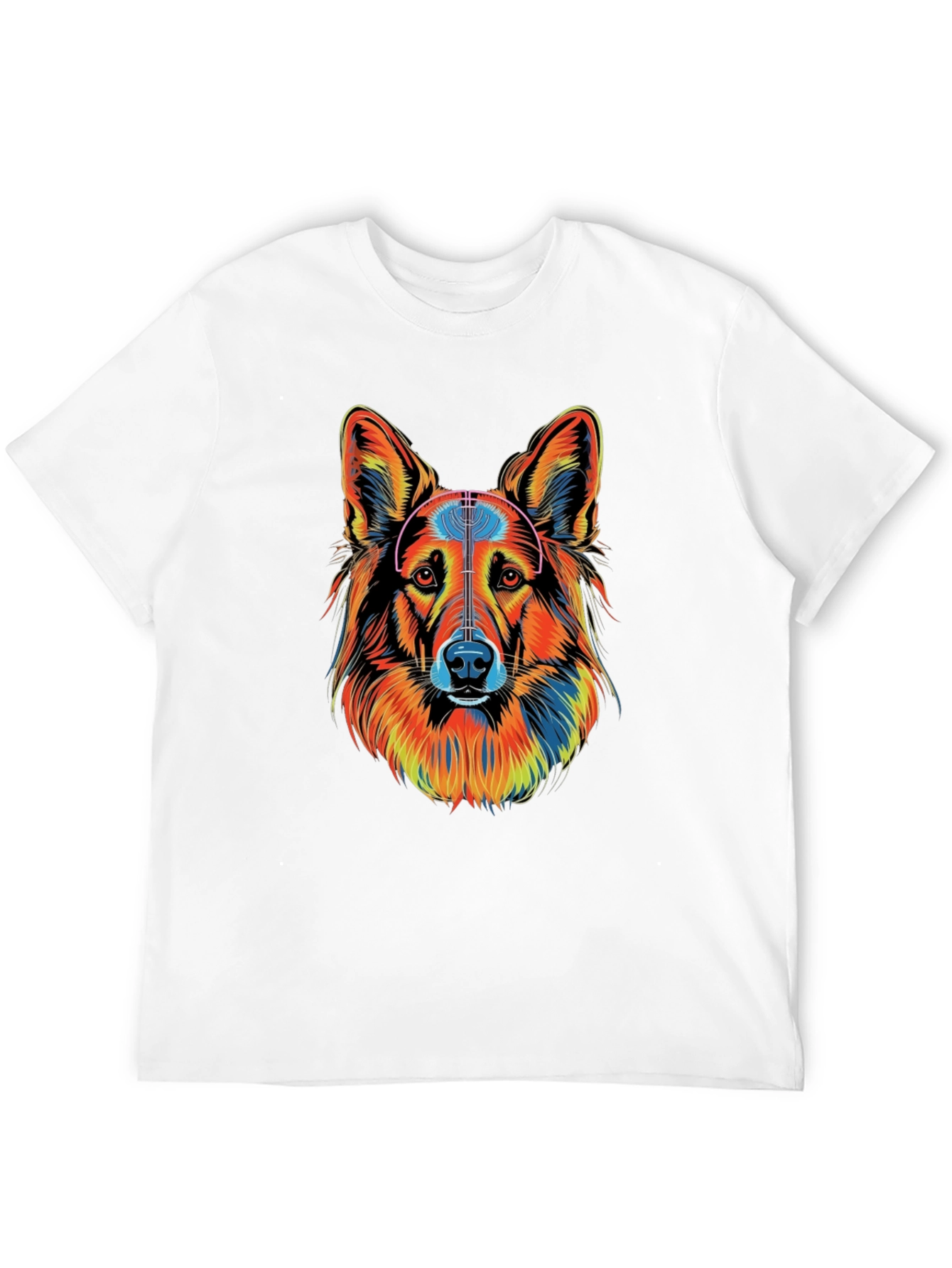 Vibrant Dog Graphic Tee - Unisex Black T-Shirt