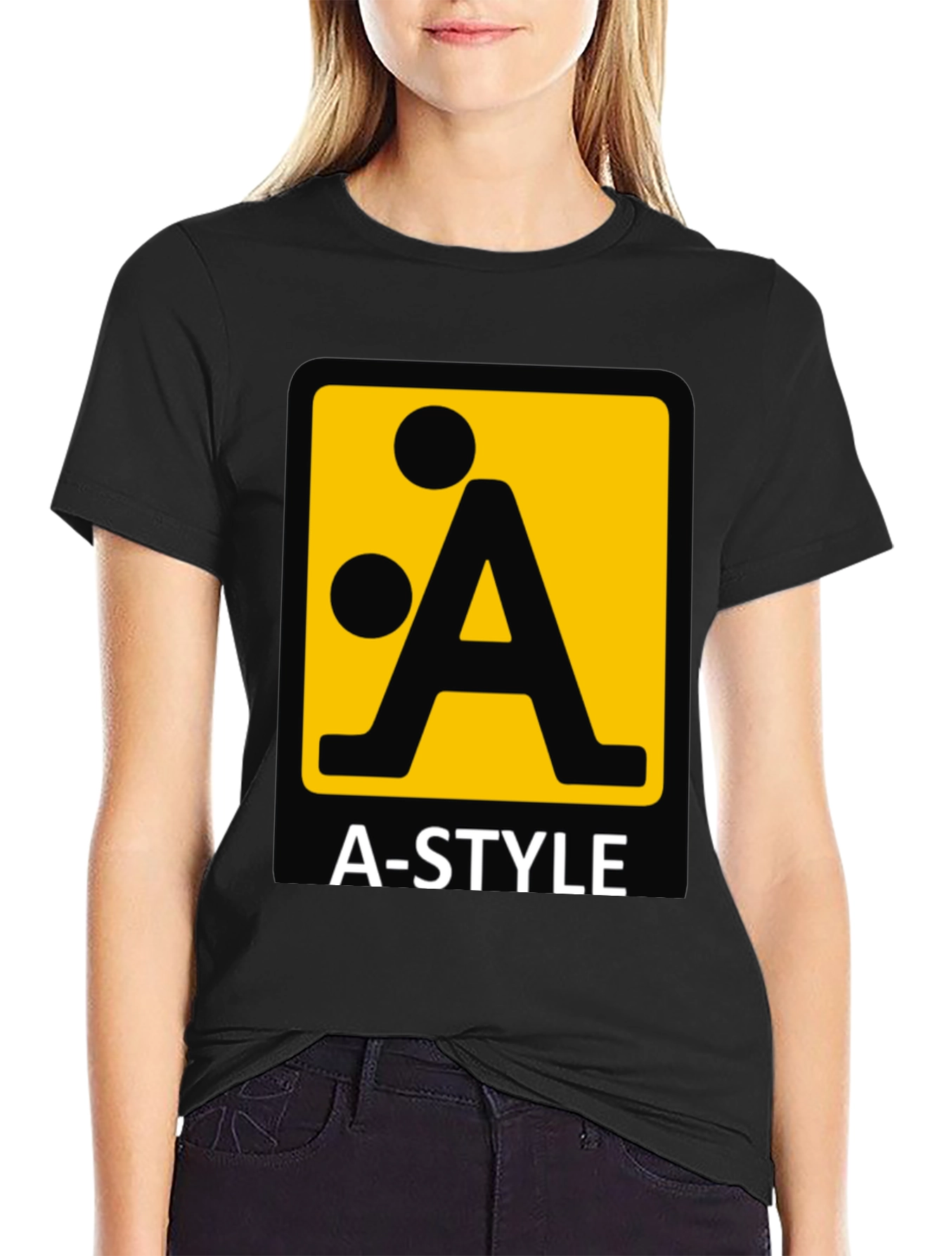 A-Style Logo Graphic Black T-Shirt