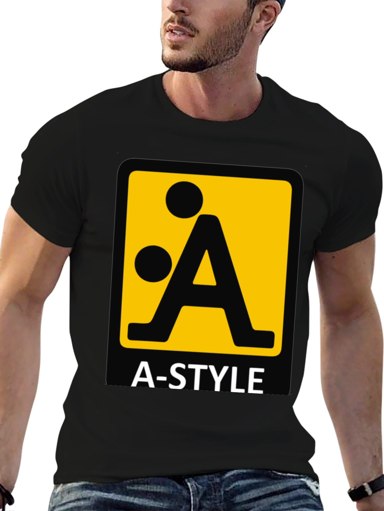 A-Style Logo Graphic Black T-Shirt