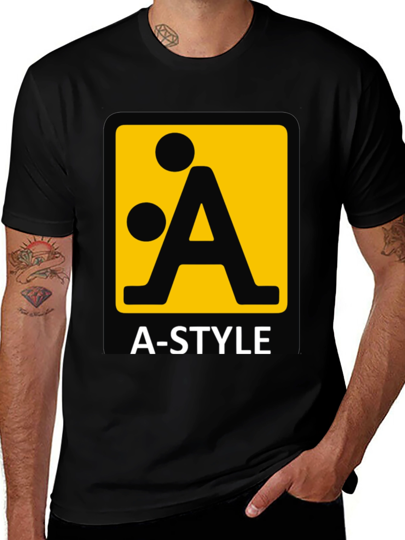 A-Style Logo Graphic Black T-Shirt