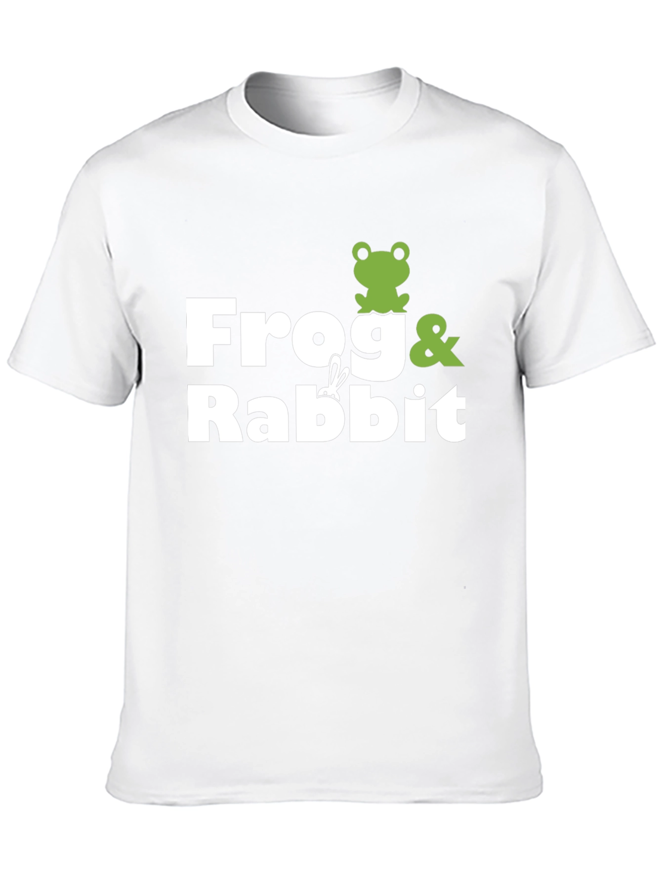 Frog & Rabbit Graphic Tee - Black Cotton T-Shirt