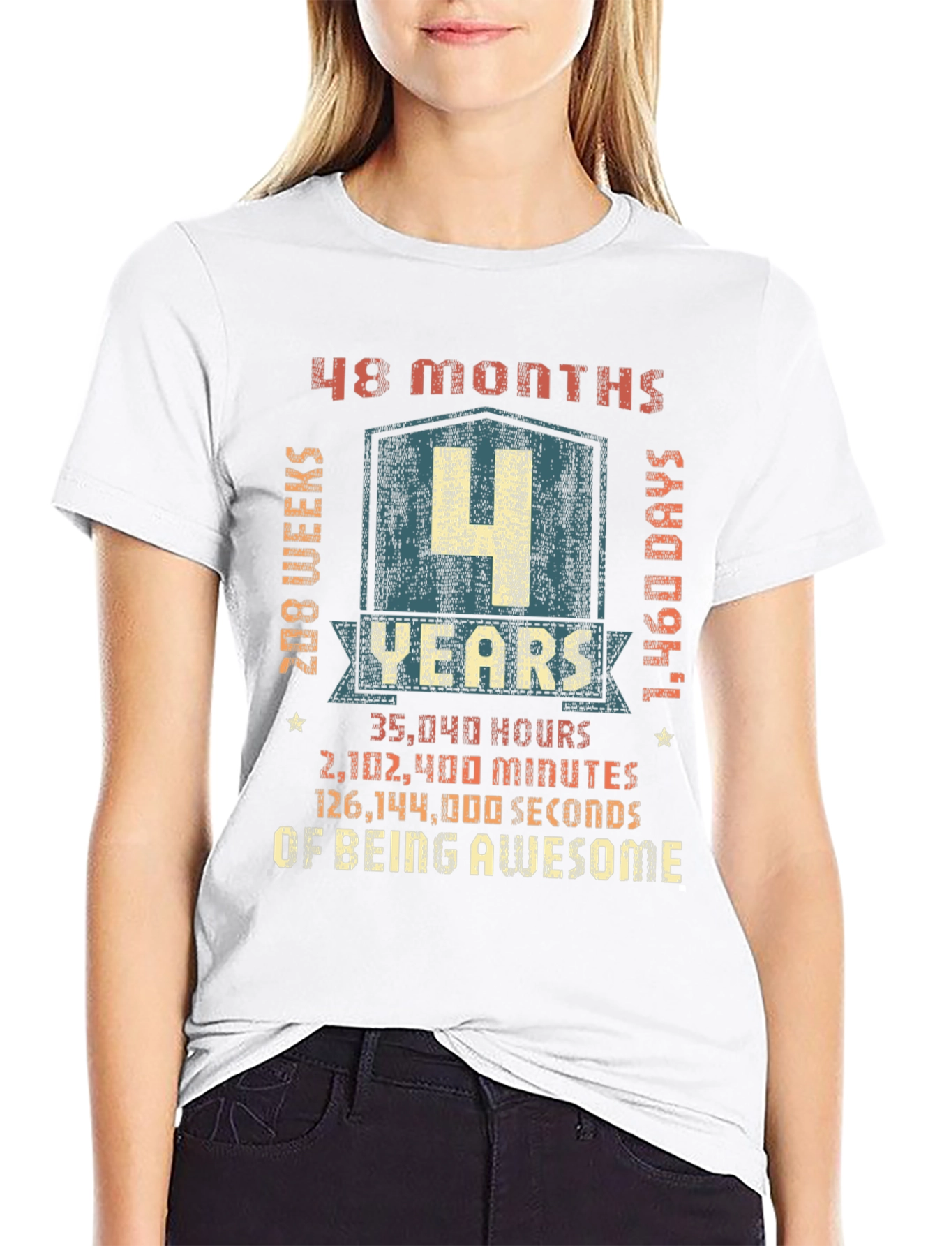 4 Year Anniversary Awesome Graphic T-Shirt