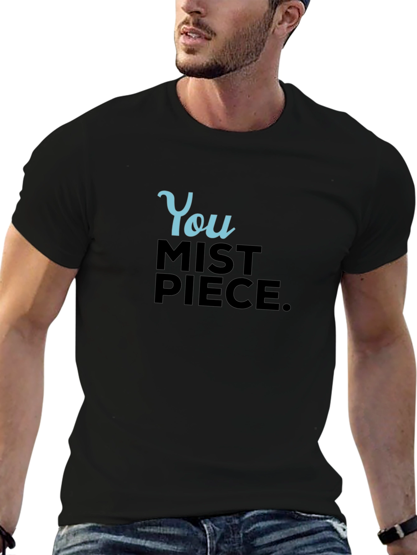You Mist Piece Graphic Tee - Mens Black T-Shirt