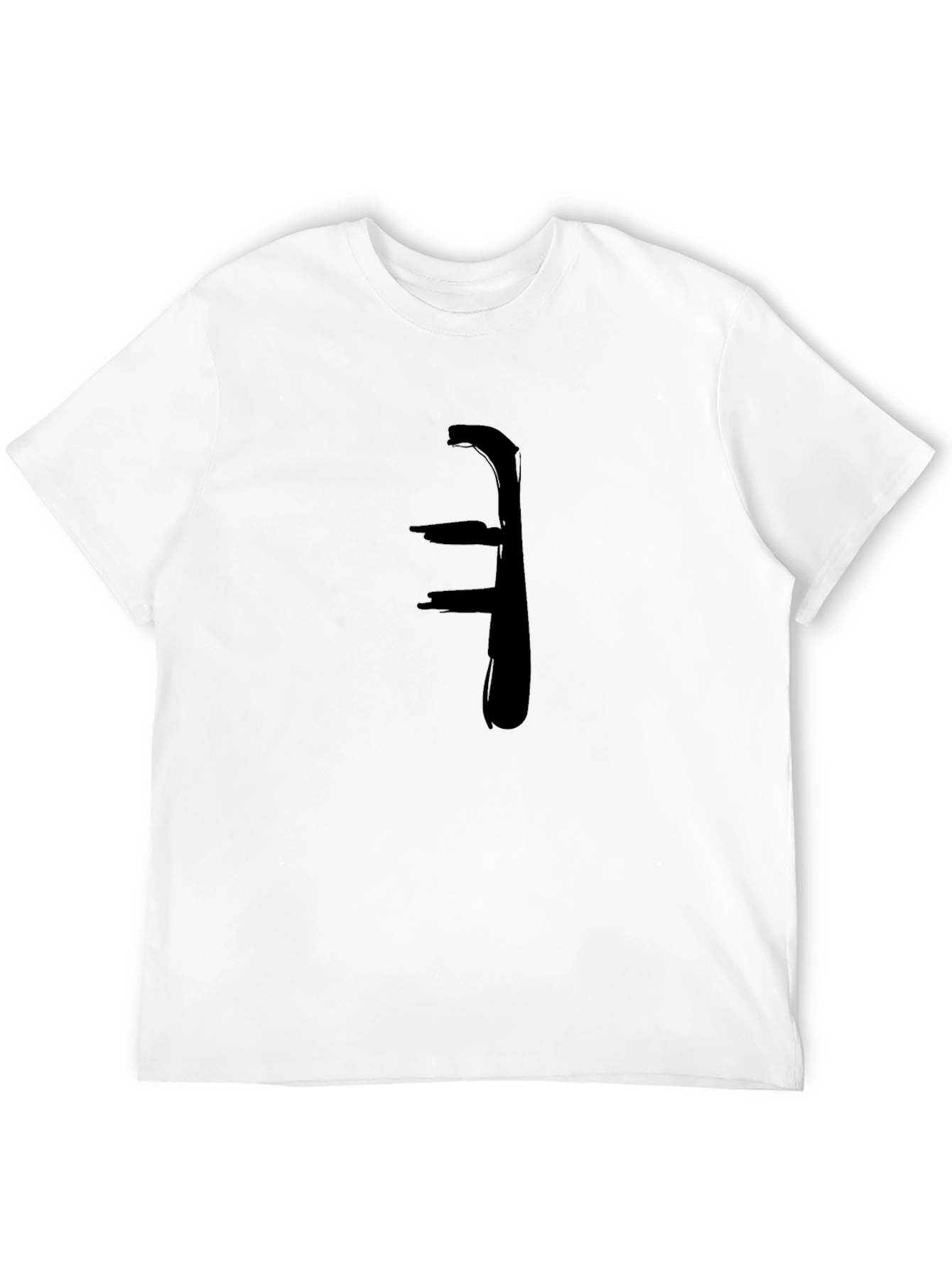 Abstract Brushstroke Graphic Tee - Black
