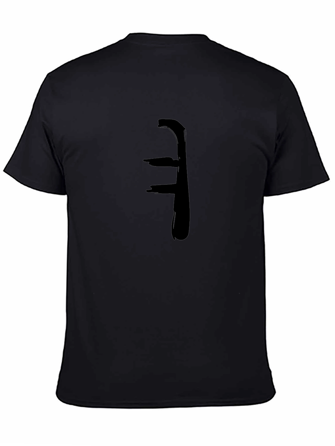 Abstract Brushstroke Graphic Tee - Black