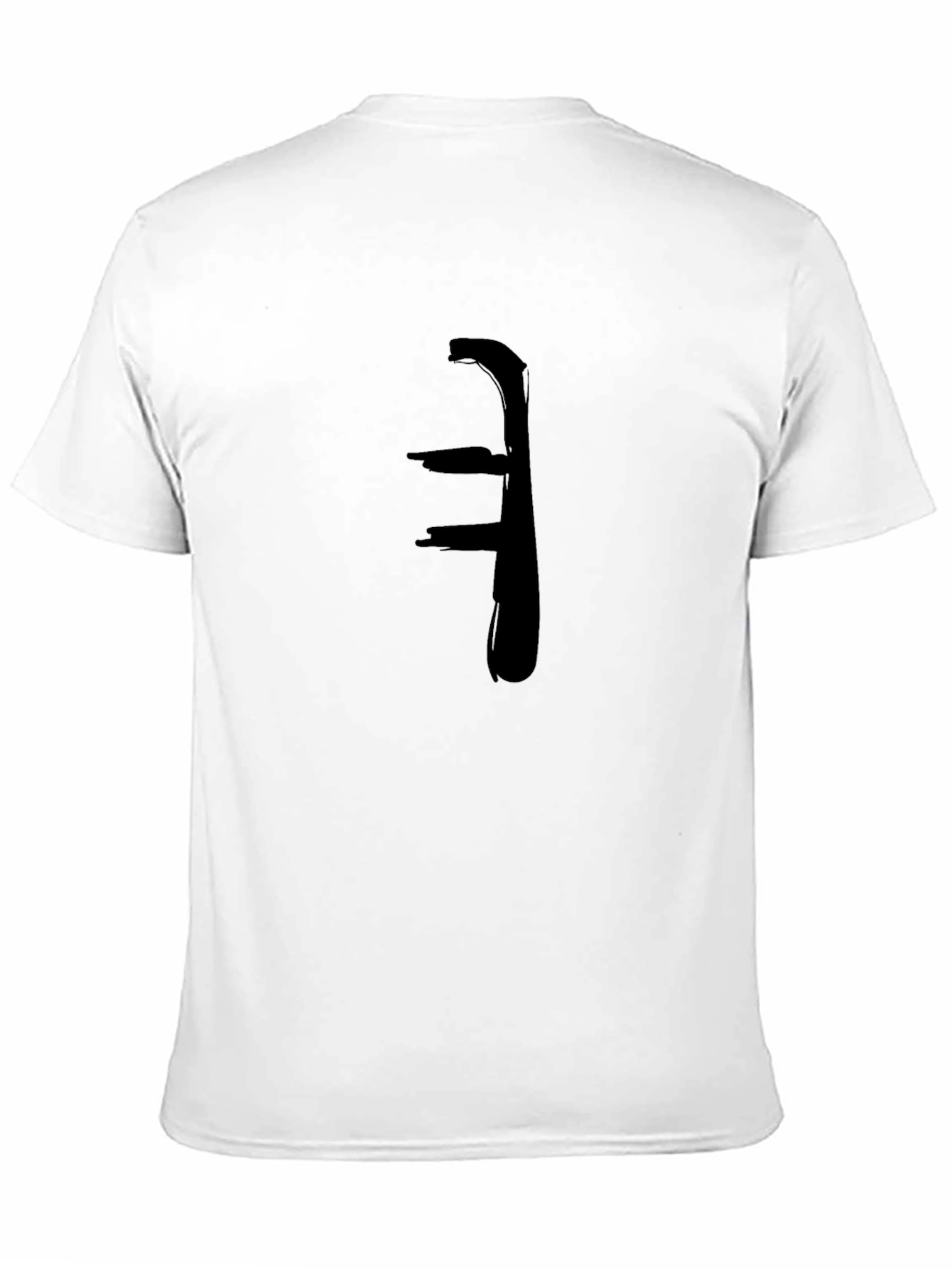 Abstract Brushstroke Graphic Tee - Black