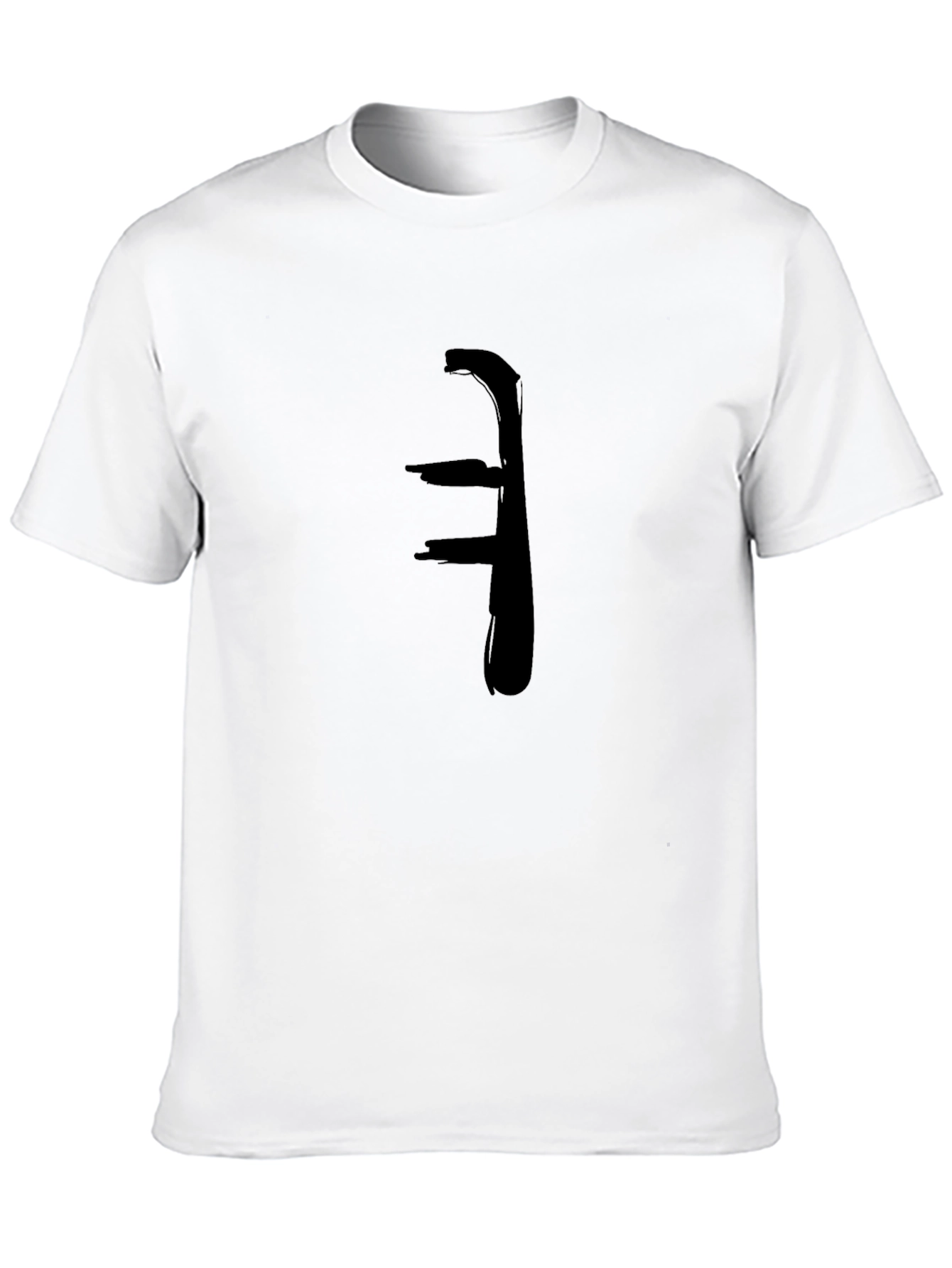Abstract Brushstroke Graphic Tee - Black