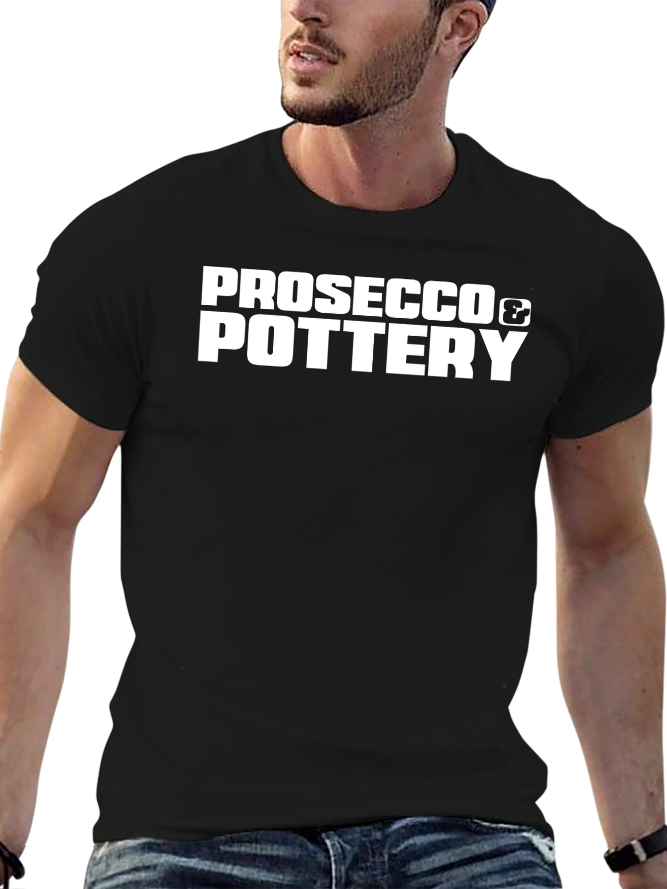 Prosecco & Pottery Black T-Shirt