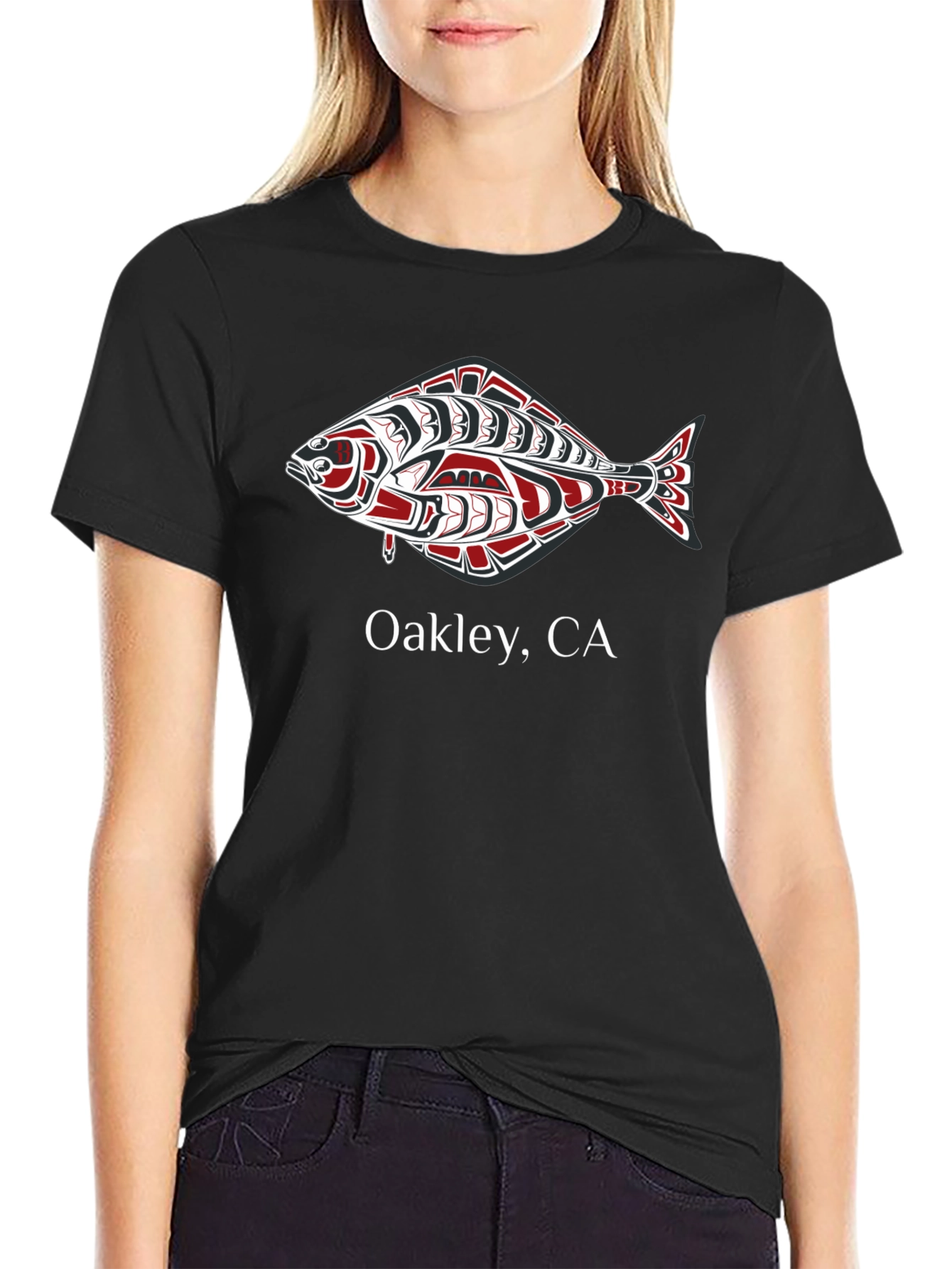 Oakley CA Tribal Fish Graphic Tee - Black