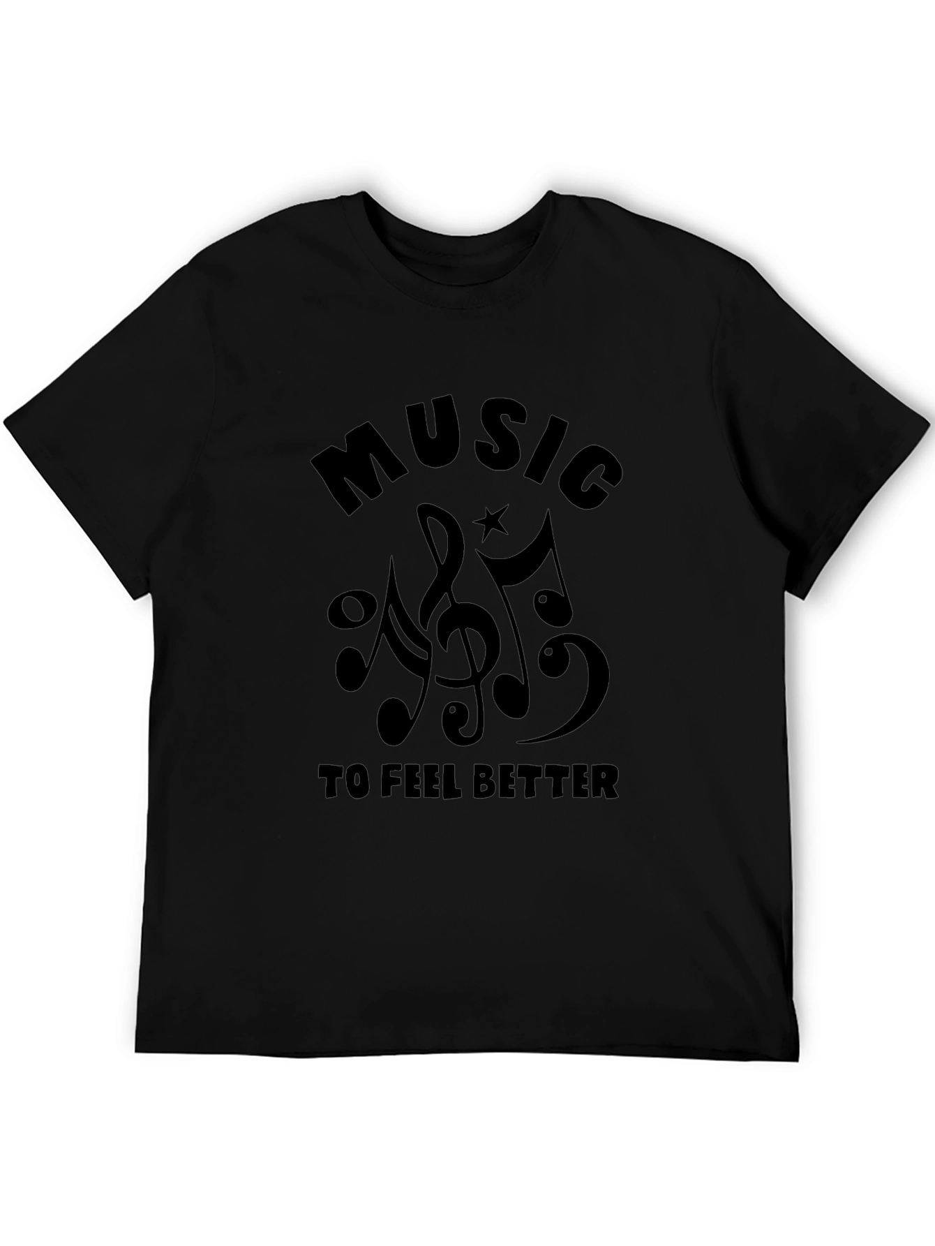 Music to Feel Better Black Graphic Tee
