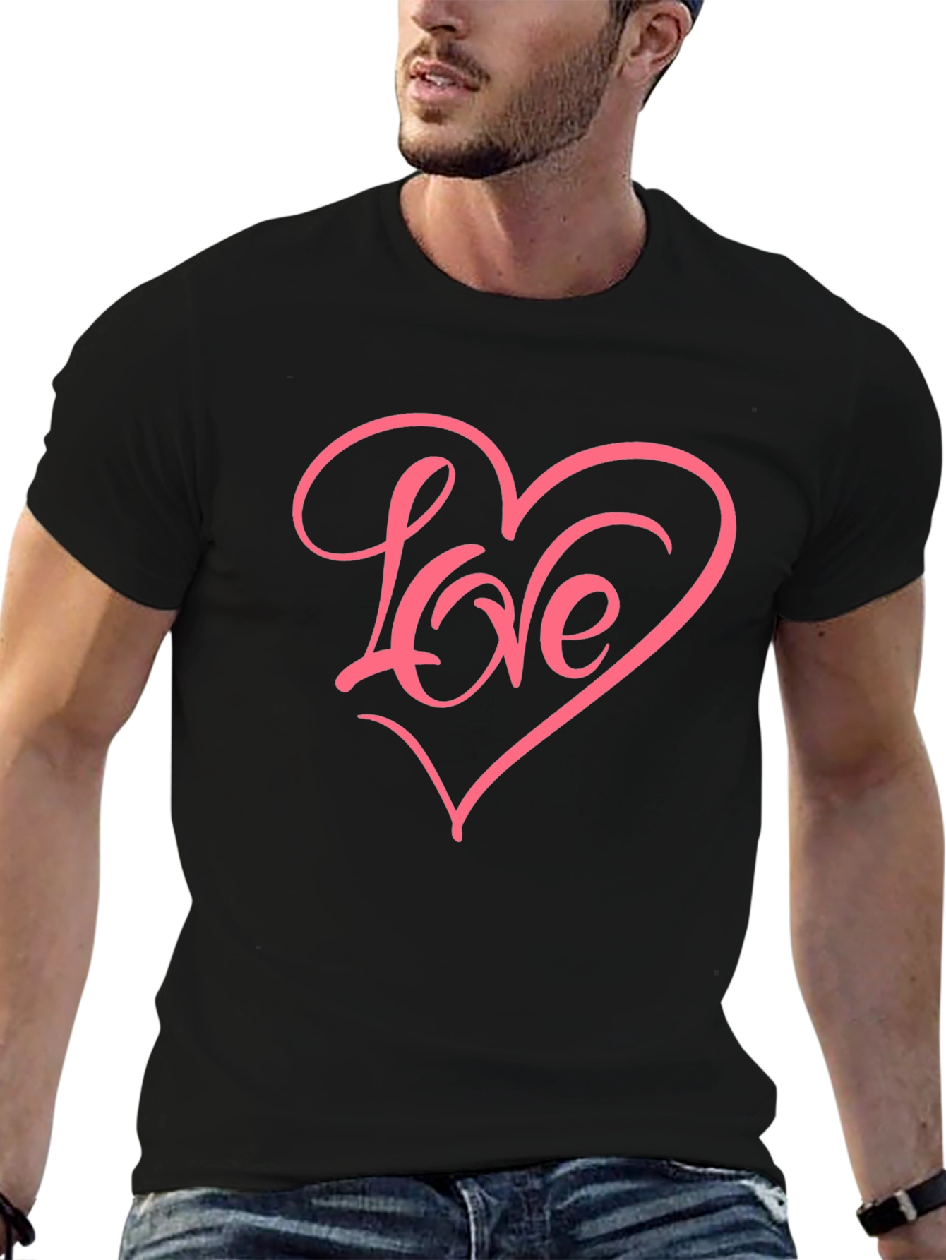 Love Heart Graphic Tee - Trendy Black T-Shirt