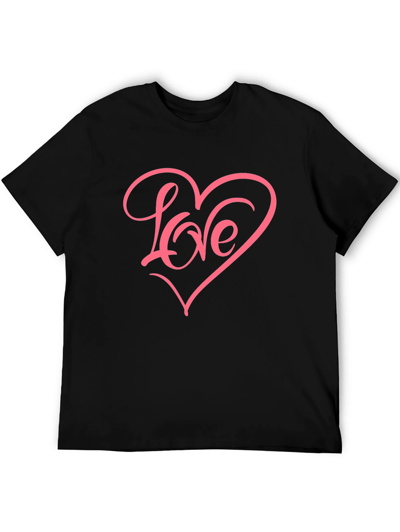 Love Heart Graphic Tee - Trendy Black T-Shirt