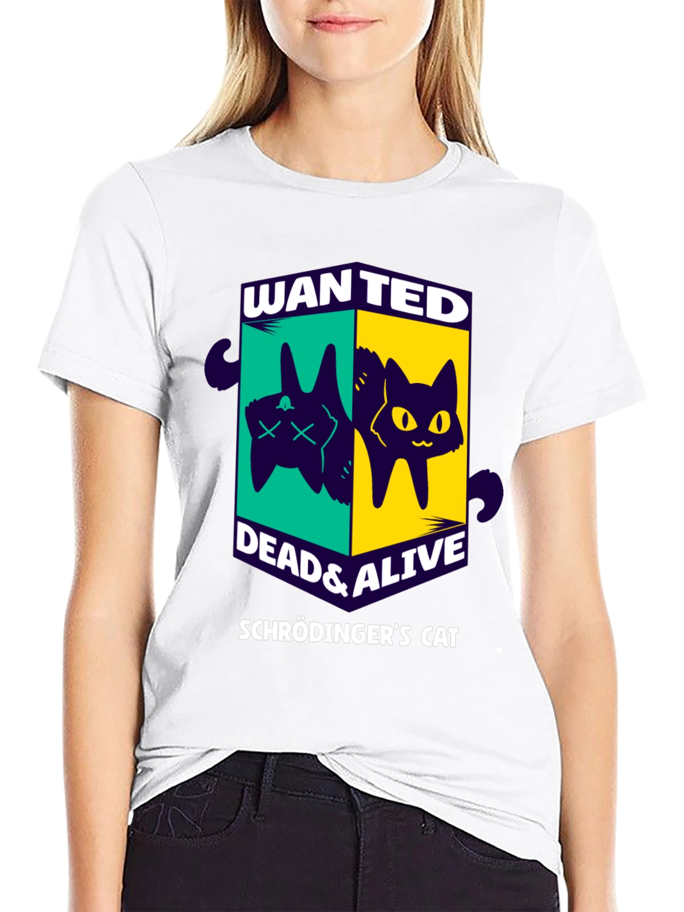 Schrödingers Cat Wanted T-Shirt - Dead & Alive