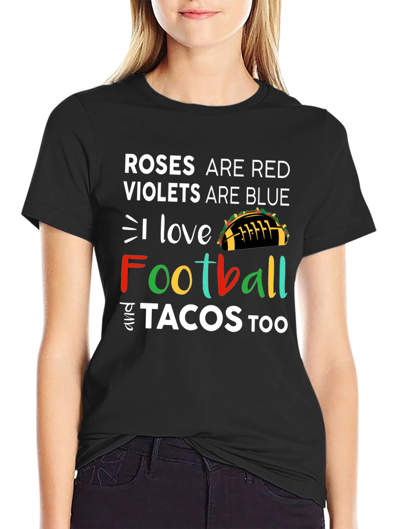 Roses are Red Football & Tacos Tee