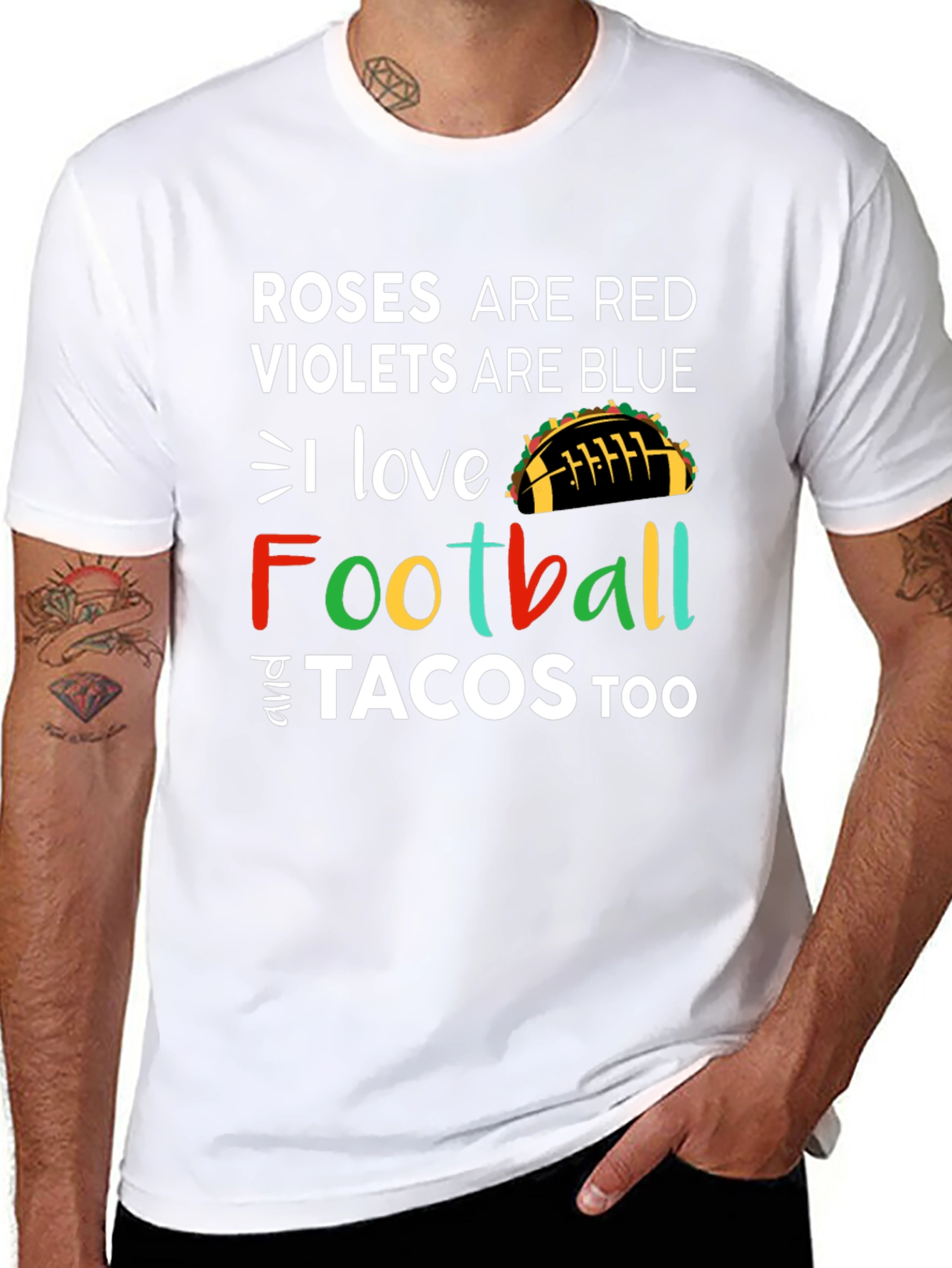 Roses are Red Football & Tacos Tee