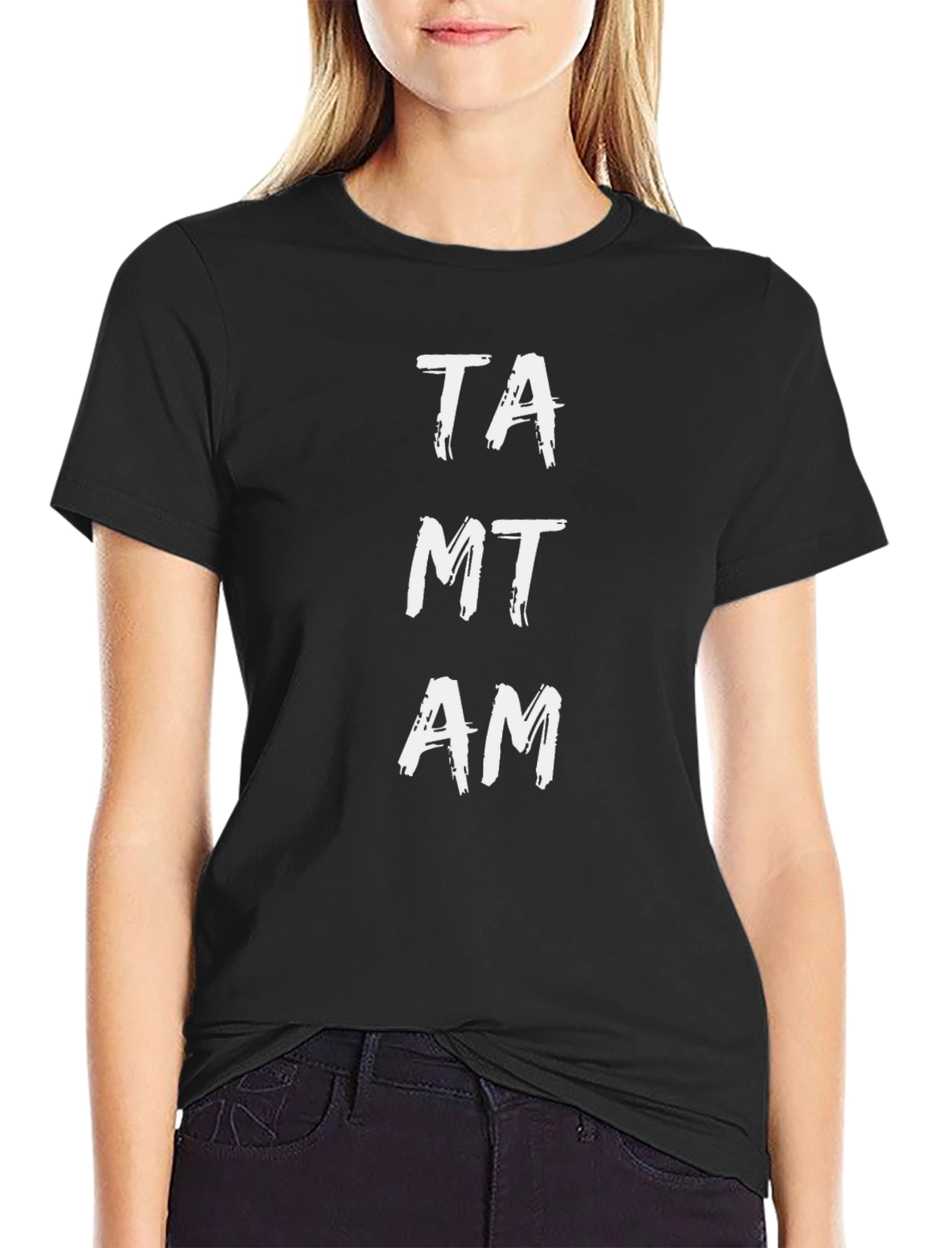 TAMT AM Tee - Brush Stroke Text Graphic T-Shirt