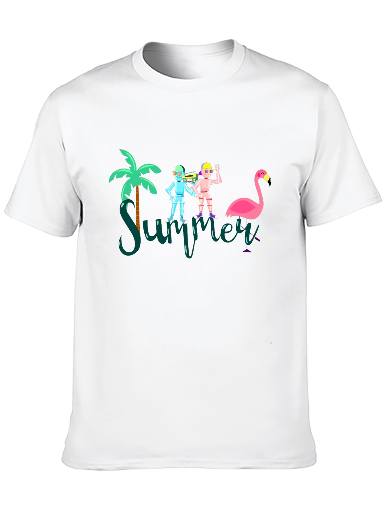 Summer Vibes Graphic Tee - Black Cotton T-Shirt