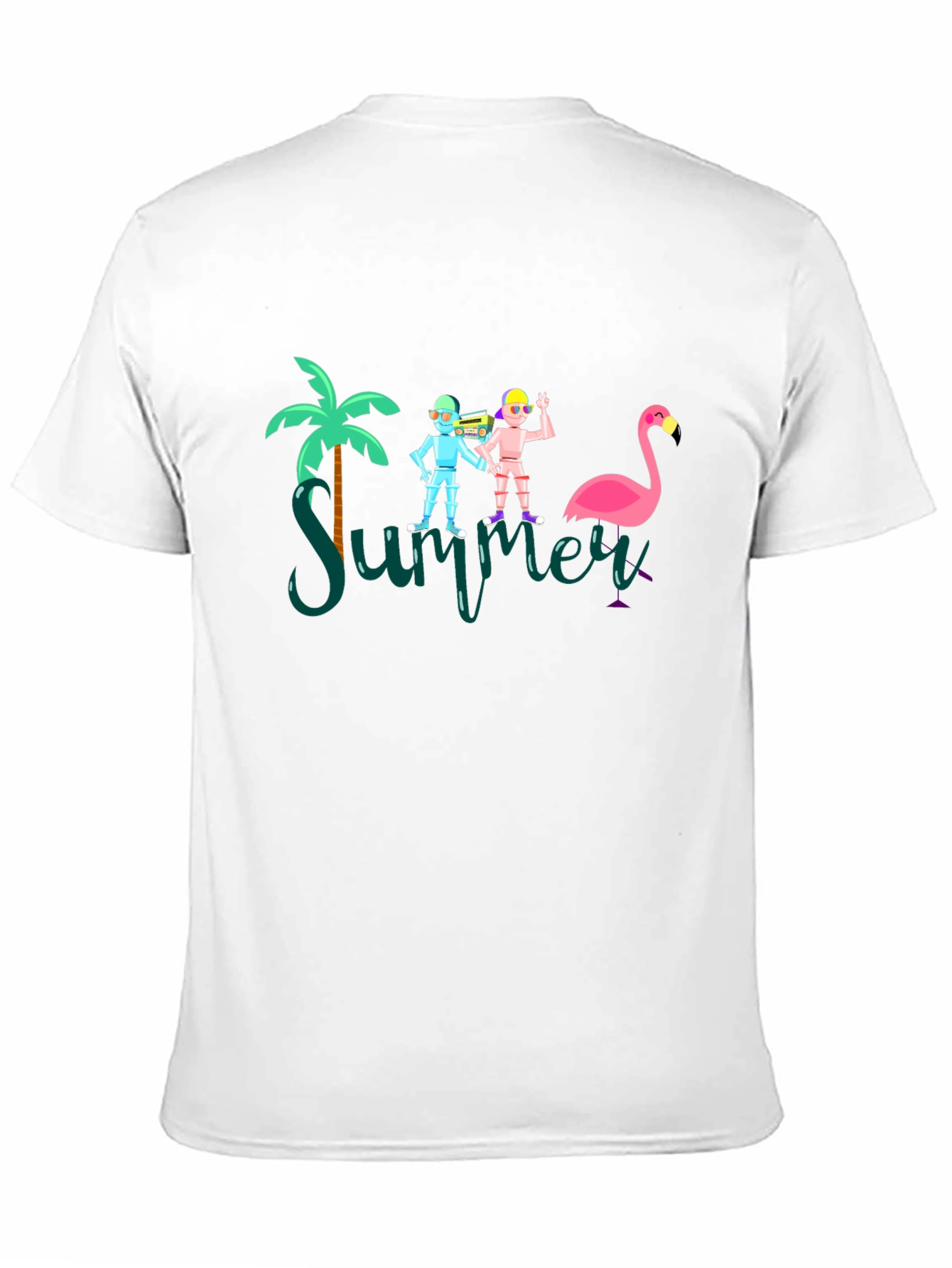 Summer Vibes Graphic Tee - Black Cotton T-Shirt