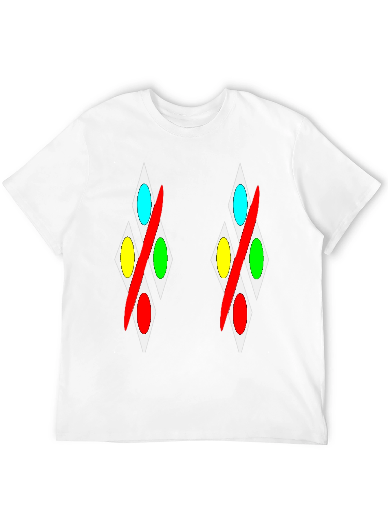 Abstract Diamond Pattern Black T-Shirt
