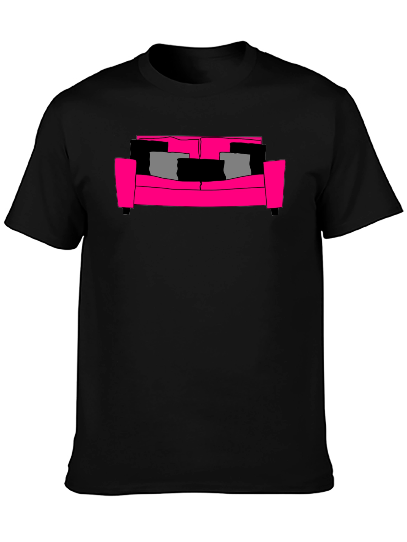 Pink Couch Graphic T-Shirt - Stylish & Comfortable